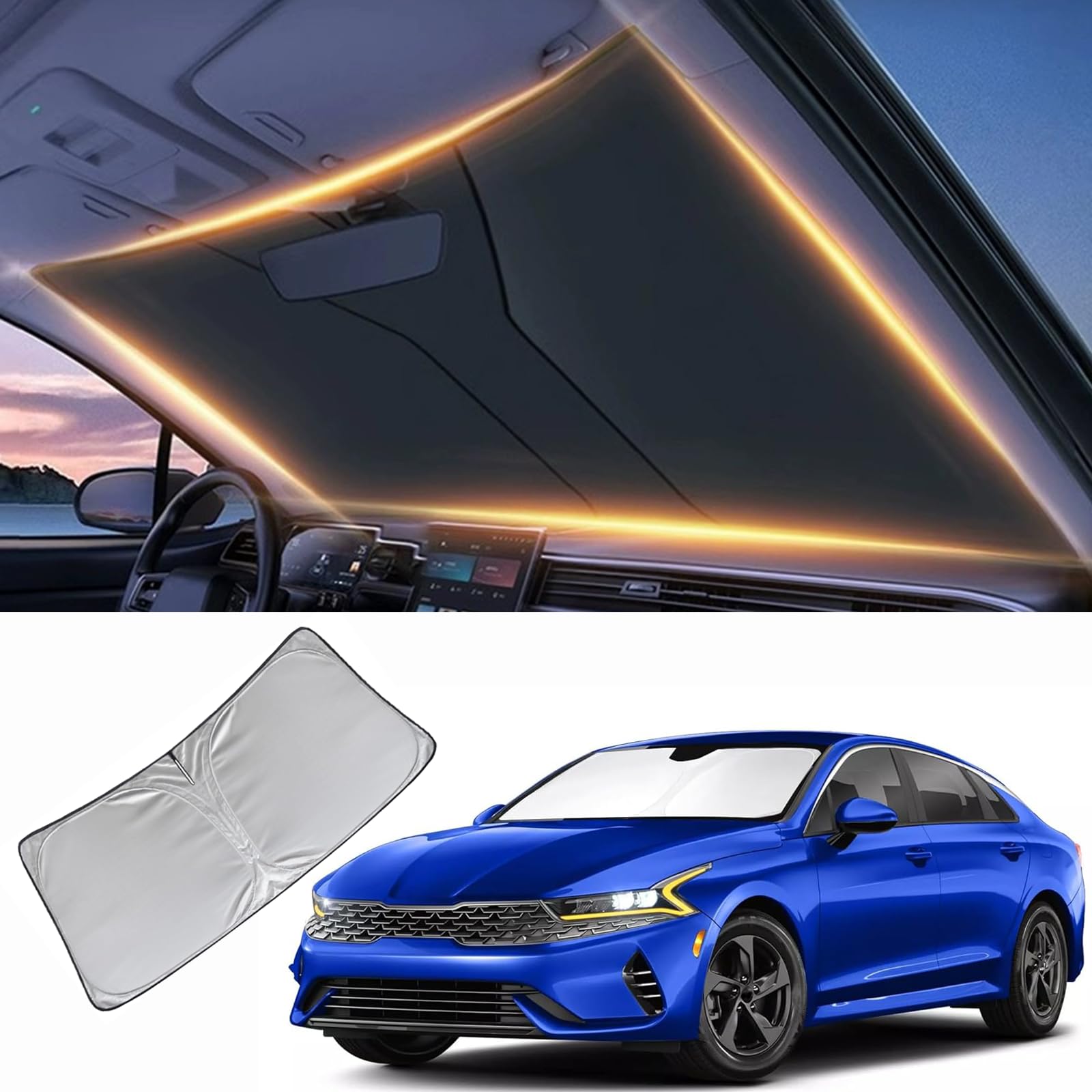 Windshield Sun Shade For Kia K5 Front Window Shades Cover For 2021-2025 K5 Windshield Sun Visor Protector Car Accessories