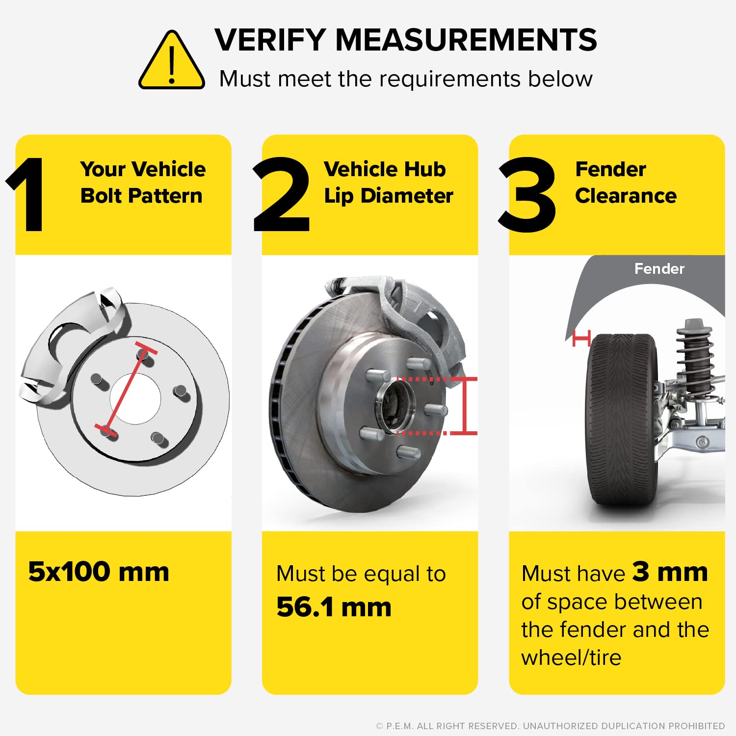 Stancemagic - 3Mm Hubcentric Wheel Spacers (5X100, 56.1Mm Bore, No Lip) Compatible With Scion Frs Fr-S Brz Baja Forester Wrx Impreza Legacy Outback Saab 9-2X - 2Pcs