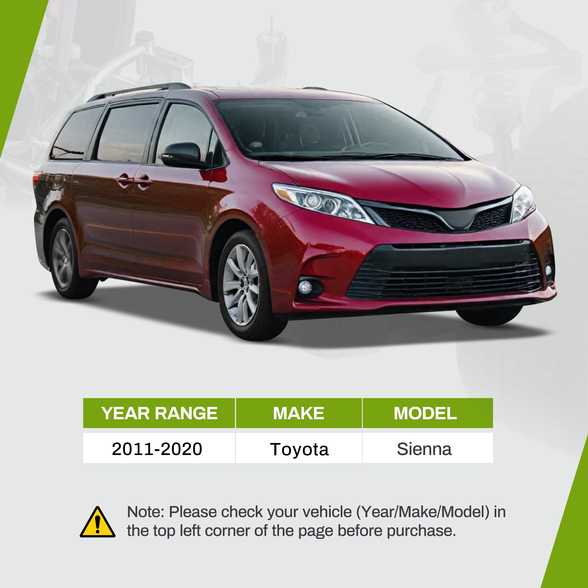 Autosaver88 Front Supension Kit Compatible With 2004-2010 Sienna-W/Control Arm W/Ball Joint, Sway Bar, Tie Rod Assembly