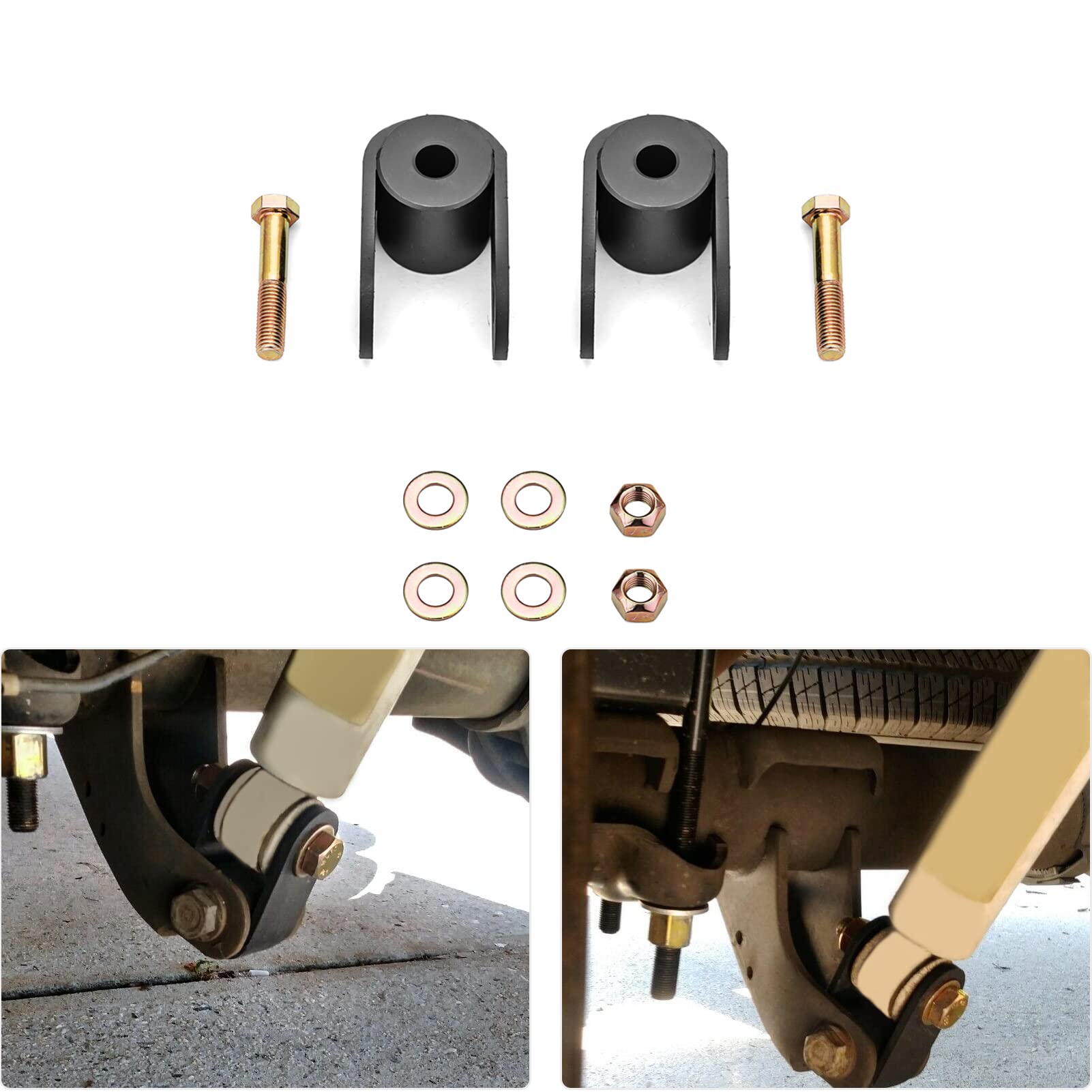Wsays Rear Shock Extension Kit Suspension Extender For 2'' To 3'' Lift Bock Compatible With 1999-2024 Full-Size Chevy Silverado 