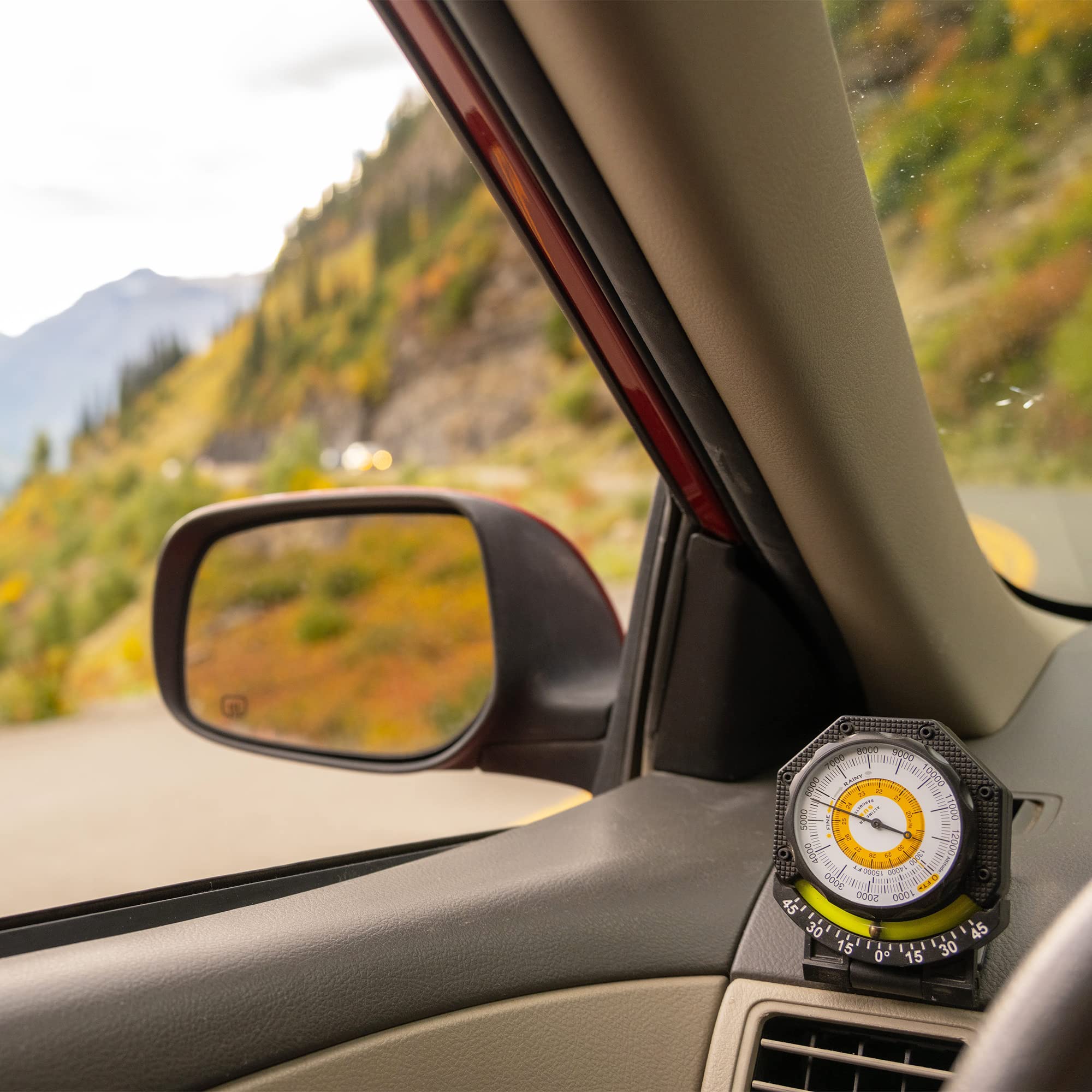 Sun Company AltiTilt Dashboard Altimeter Inclinometer - Black, Model 207-F, Read Altitude & Barometric Pressure for Off-Road Vehicles