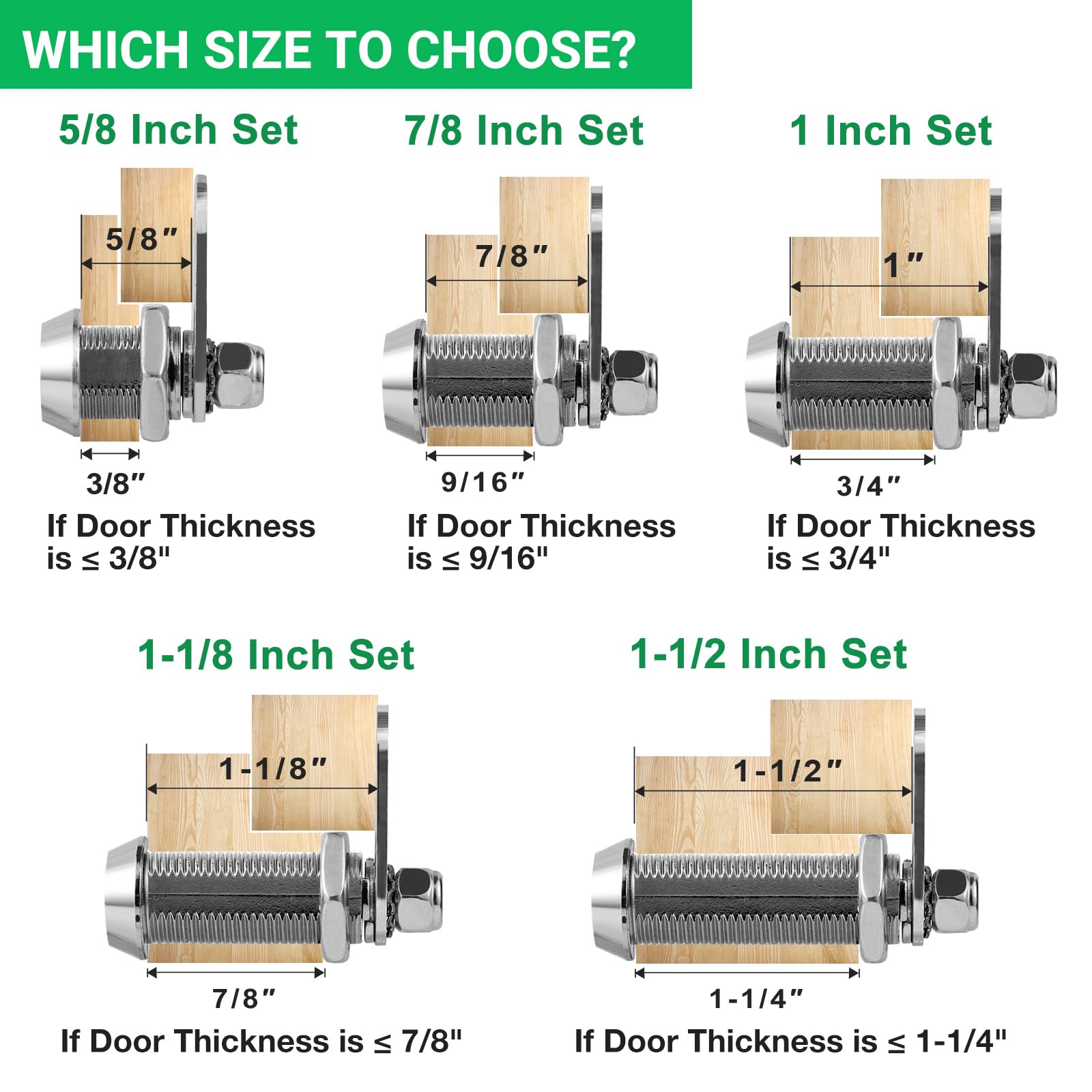 Cylinnda 2 Pack Cabinet Lock With Keys, 1-1/2'' Rv Storage Locks Keyed Alike, Rv Locks For Storage Door, Camper Toolbox Rv Cam L