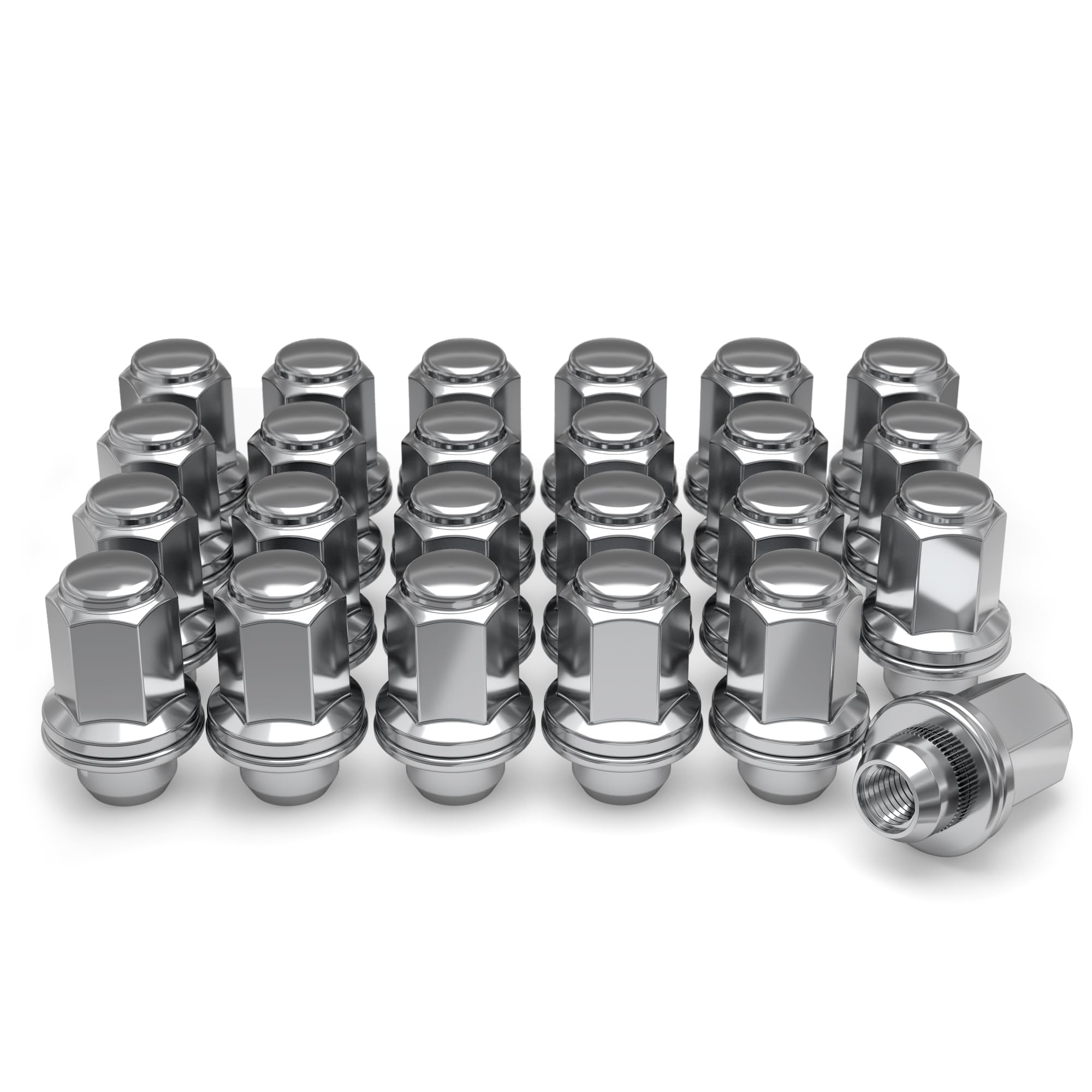 White Knight M12 x 1.50 Chrome Factory Style Long Mag (1.87 Height) Lug Nut with Washer for Select Toyota and Lexus, 5307L-24AM 