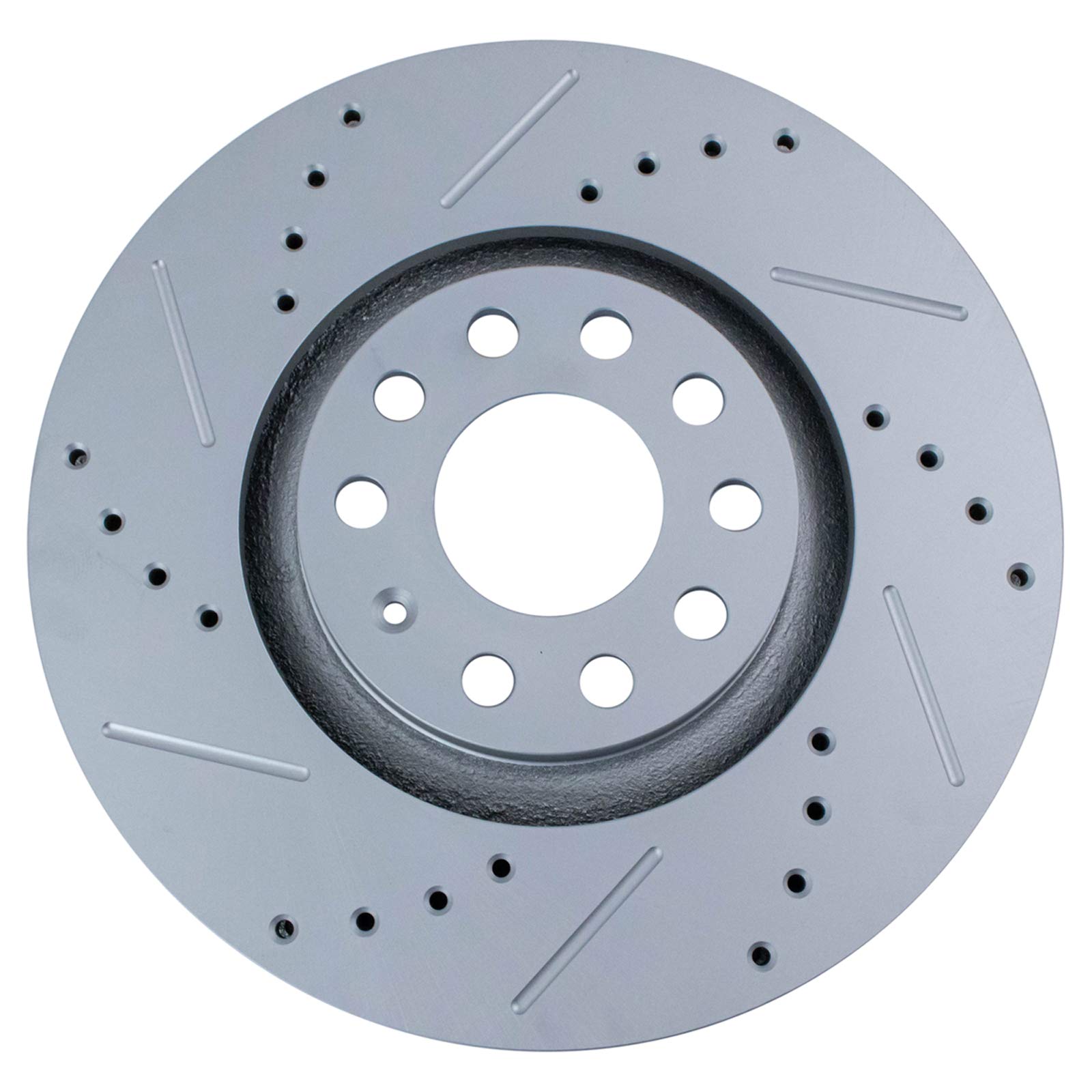 Trq Front Performance Brake Rotors Set Premium G-Coated Cross Drilled & Slotted Compatible With 2005-2009 Audi A4 A4 Quattro 200