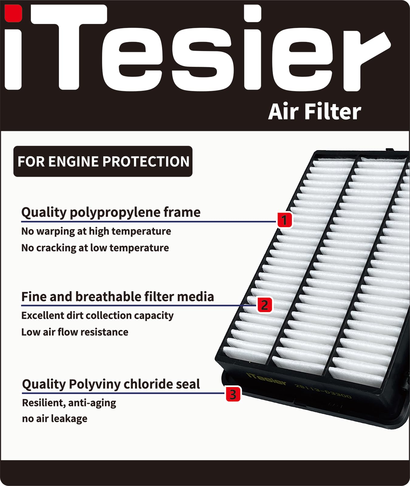 ITESIER Engine and Cabin Air Filter kit for Palisade (2020 2021 2022 2023 2024), Replace 97133S8000, S8C79-AC000, 28113A9100, WP