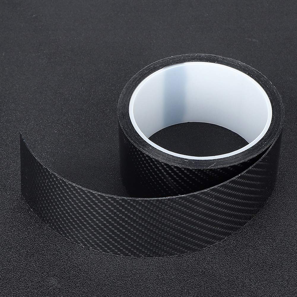 Black Carbon Fiber Tape, Car Door Guard Protective Anti-Scratch Film Sticker Automobile Accessory Universal(5Cm*3M)