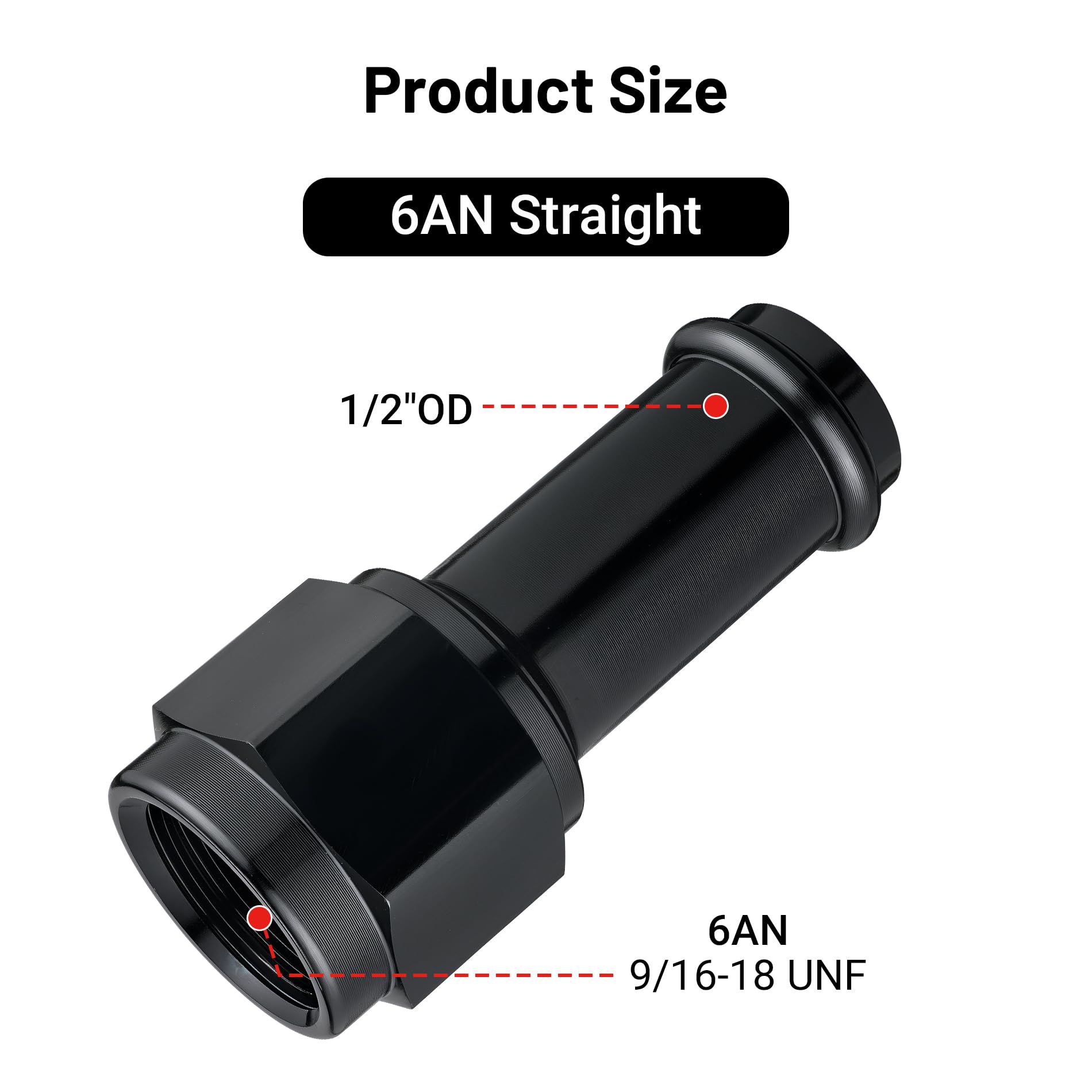 Evil Energy 6An Female To 1/2'' Barb Hose Fitting Straight Swivel