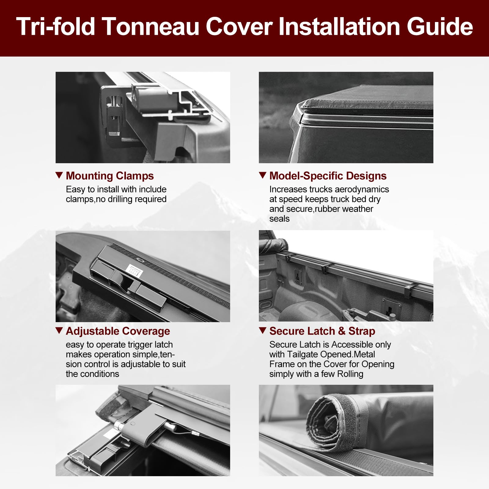 Kikito Vinyl Soft Roll-Up Tonneau Cover Truck Bed For 2016-2025 Toyota Tacoma 5Ft (60.5In) Bed With Track System