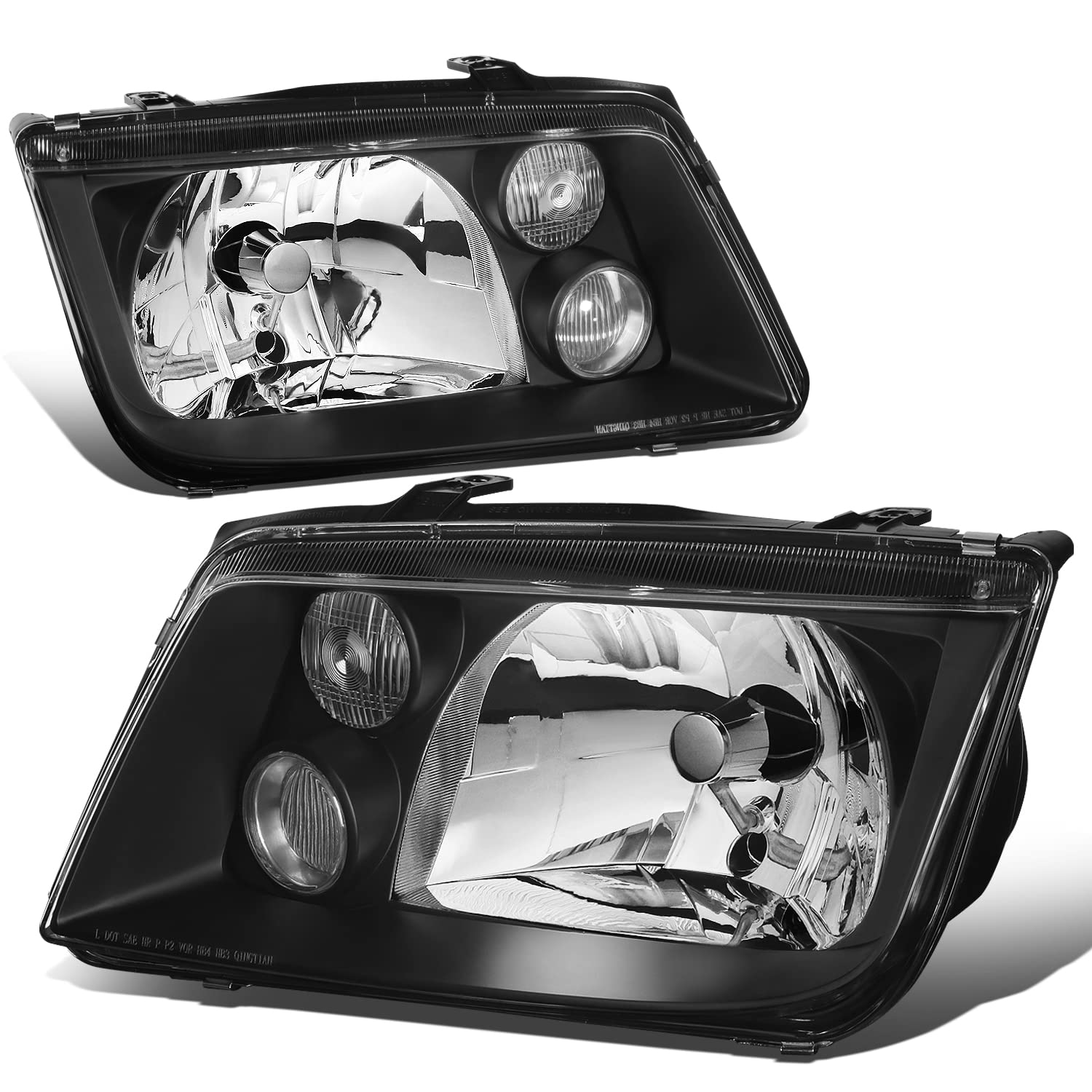 Auto Dynasty Euro-Spec E-Code Style Halogen Headlights With Fog Lamps Compatible With Vw Jetta Mk4 1999-2005, Driver And Passeng