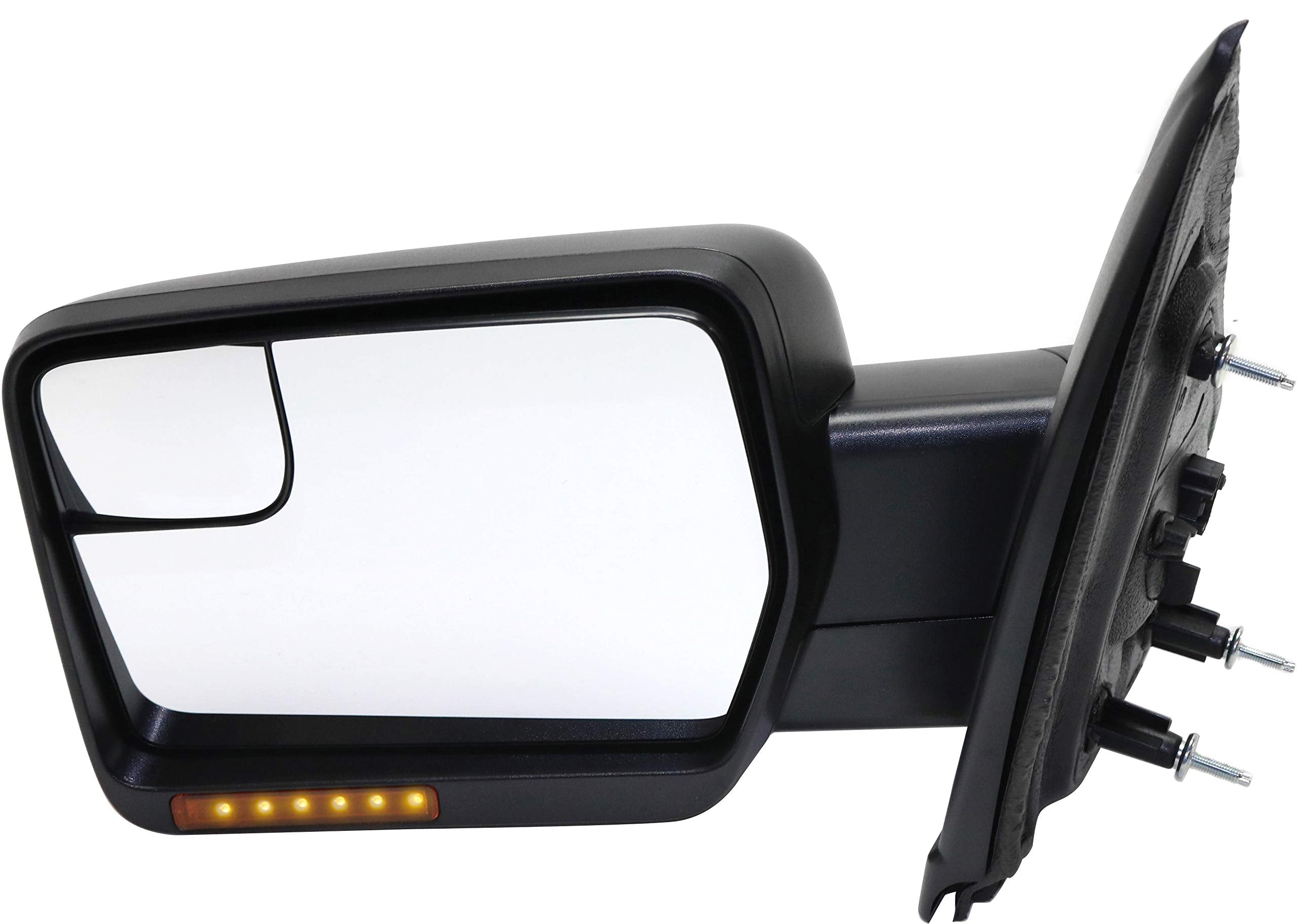 Kool Vue Driver Side Power Heated Mirror for Ford F-150 2011-2014 Manual Fold With Signal Light & Spotter Glass; Without Memory 