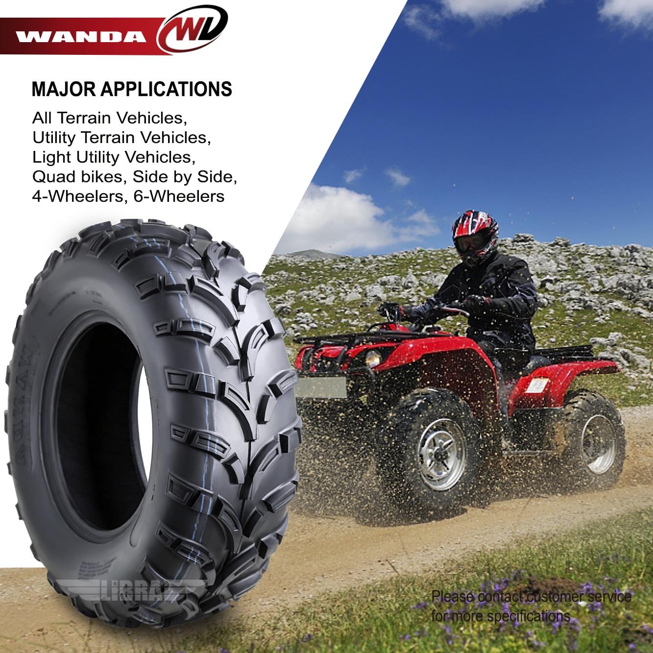 Wanda Utv Atv Tires 24X8-11 24X8X11 205/80-11 /6Pr Lit Mud P373 Set 2-10426