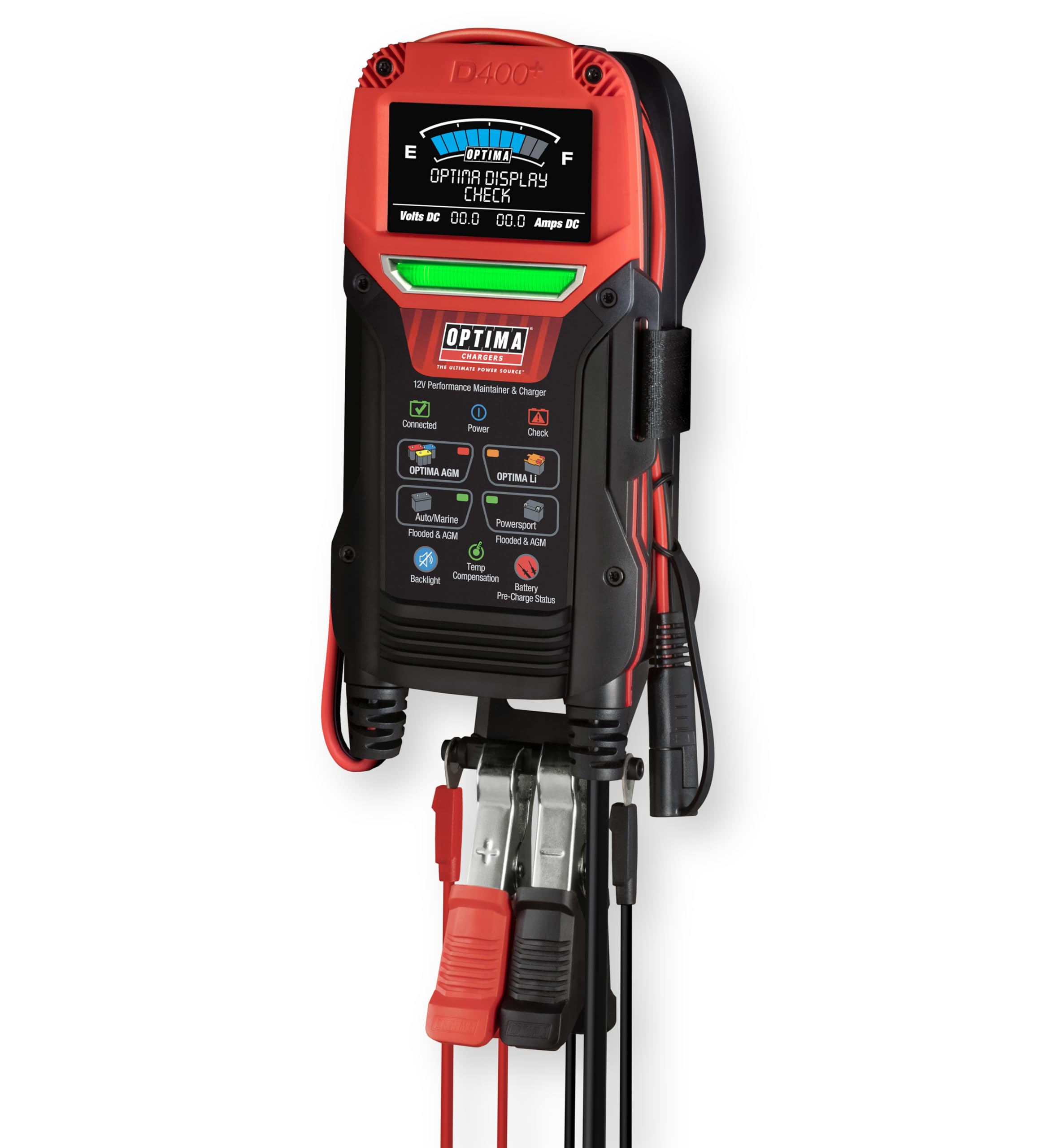 Optima Batteries Digital 400+ 12 Volt Battery Maintainer And Charger For Agm, Lithium, Automotive, Marine And Powersport Batteri