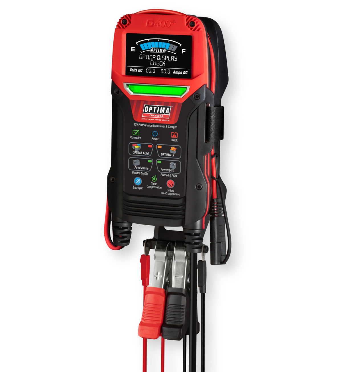 Optima Batteries Digital 400+ 12 Volt Battery Maintainer And Charger For Agm, Lithium, Automotive, Marine And Powersport Batteri