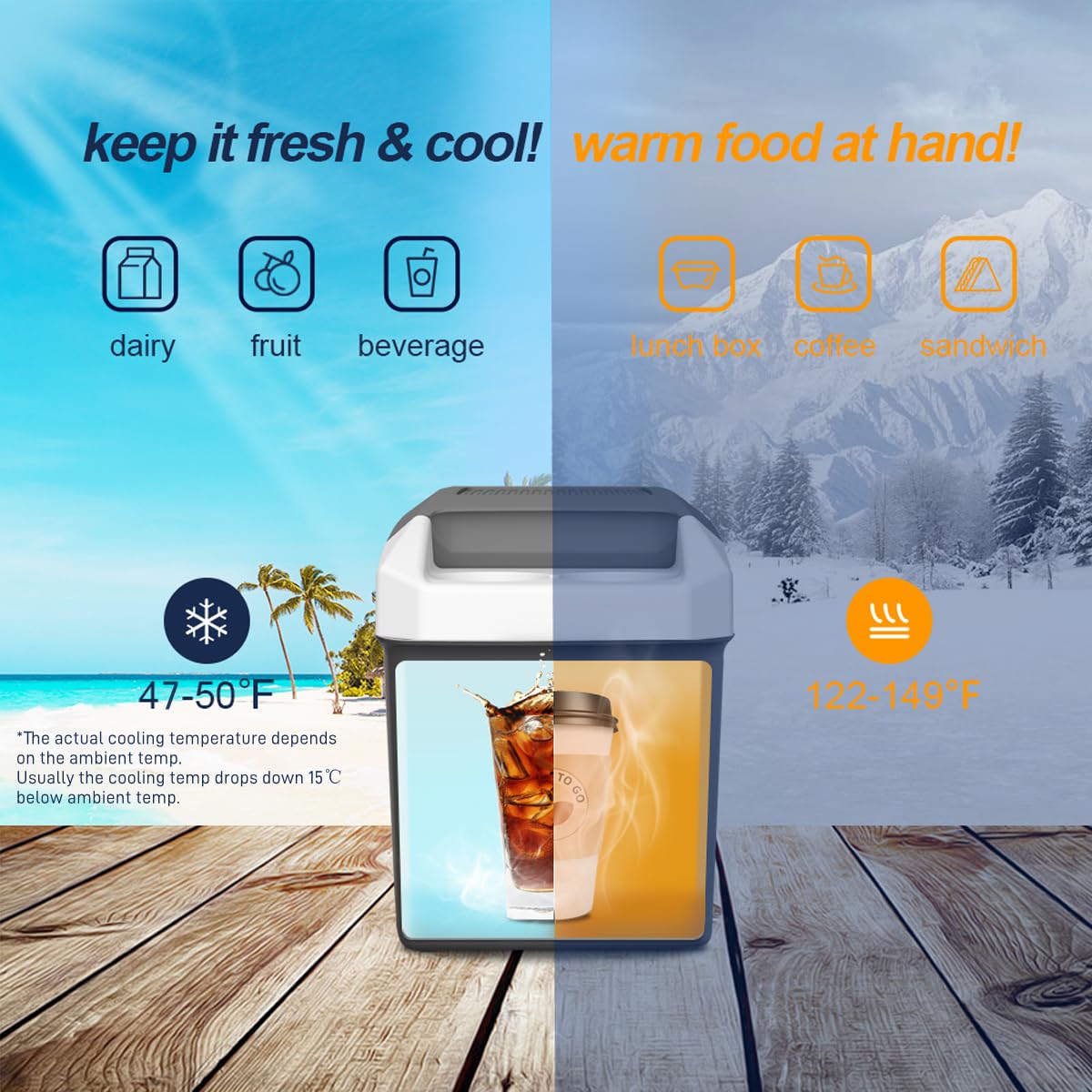 TREFAN 8 Liter/Quart Electric Car Cooler & Warmer 12v Plug in Cooler with AC/DC Car Mini Fridge Portable Electric Cooler for Car