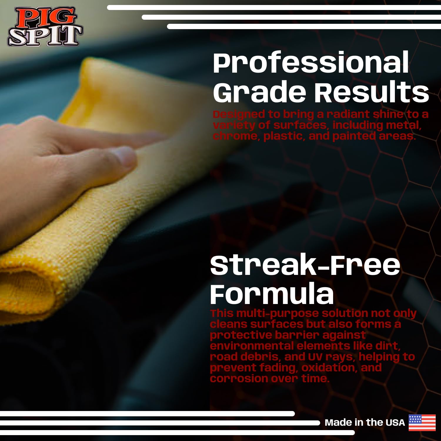 Pig Spit Original For Use On Motors, Transmissions, Vinyl And Black Plastic Trim Components And Tires | 9 Oz. | Single