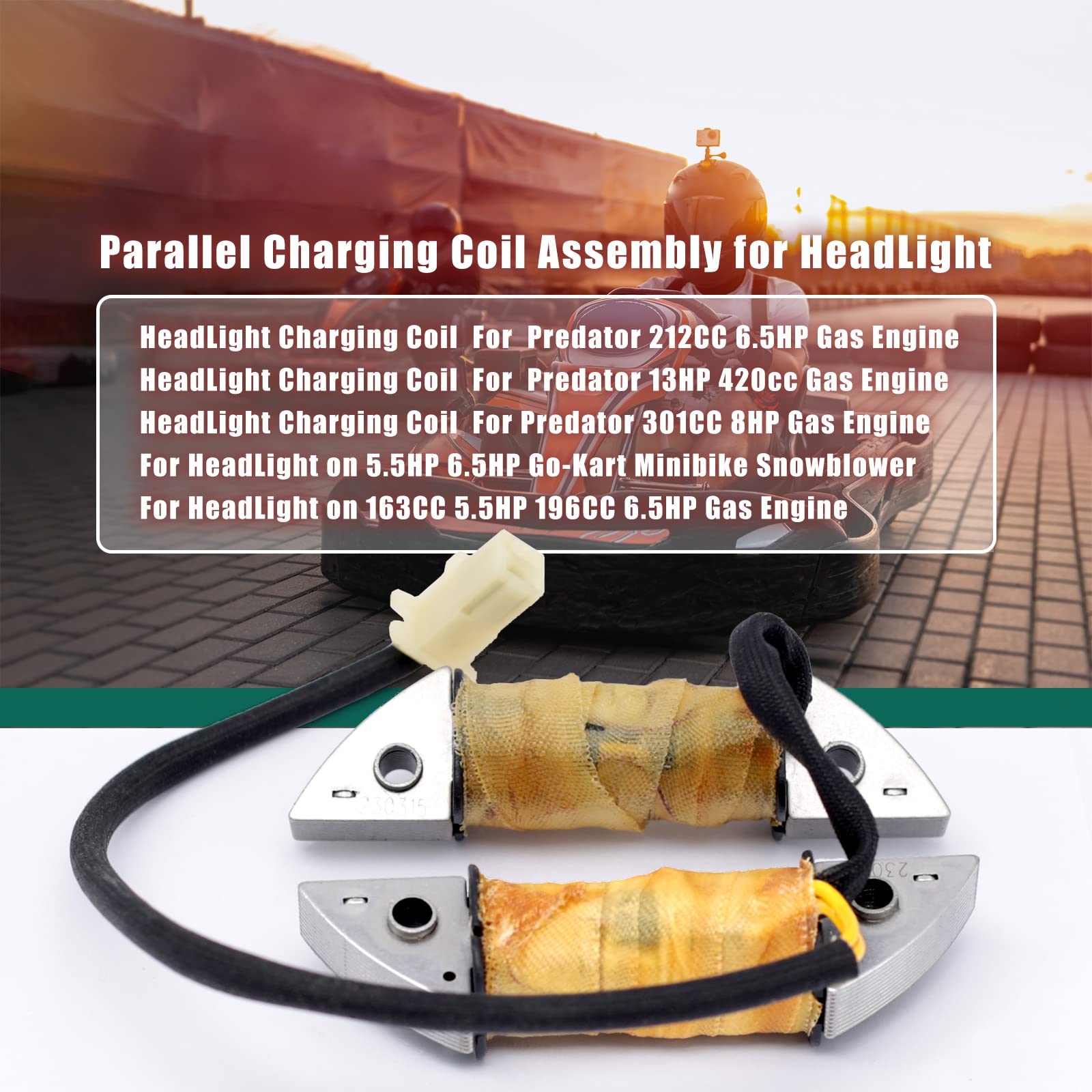 Dusledel Upgraded Parallel Charging Coil for Harbor Freight Predator 212CC 6.5HP Gas Engine, Honda 5.5HP/6.5HP Go-Kart, ATV, Dirt