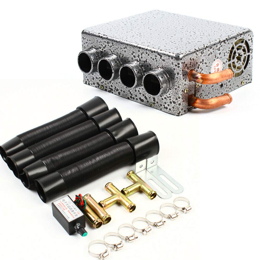 Upgraded of 12V Universal Auxiliary Heater Underdash Heat with Speed Switch for Car or Truck Minivans Excavators Harvesters 4 po