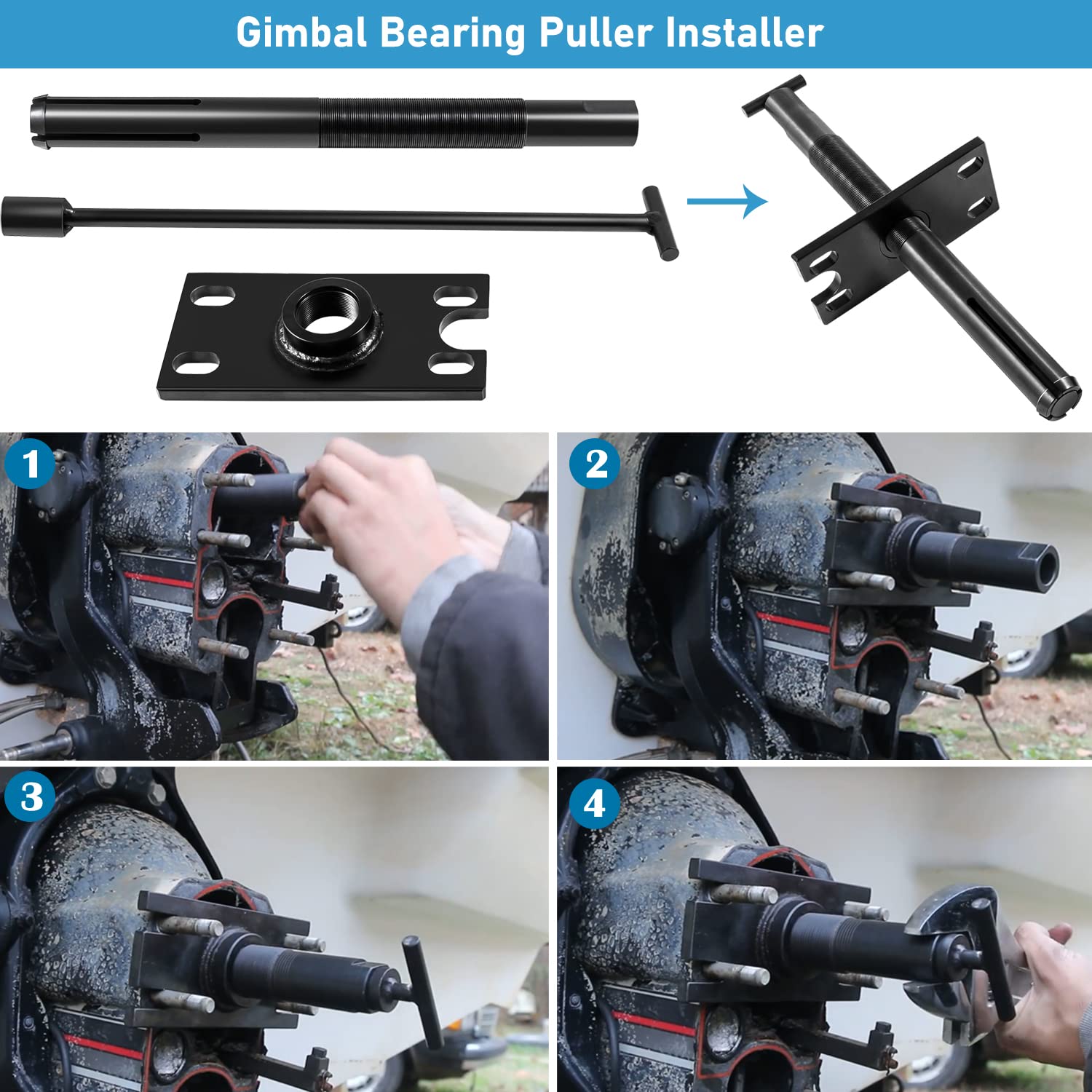 Boat Alpha Gimbal Bearing Puller Installer & Engine Alignment Tool Kit For Mercruiser Boat Alpha, Bravo, Omc, For Volvo