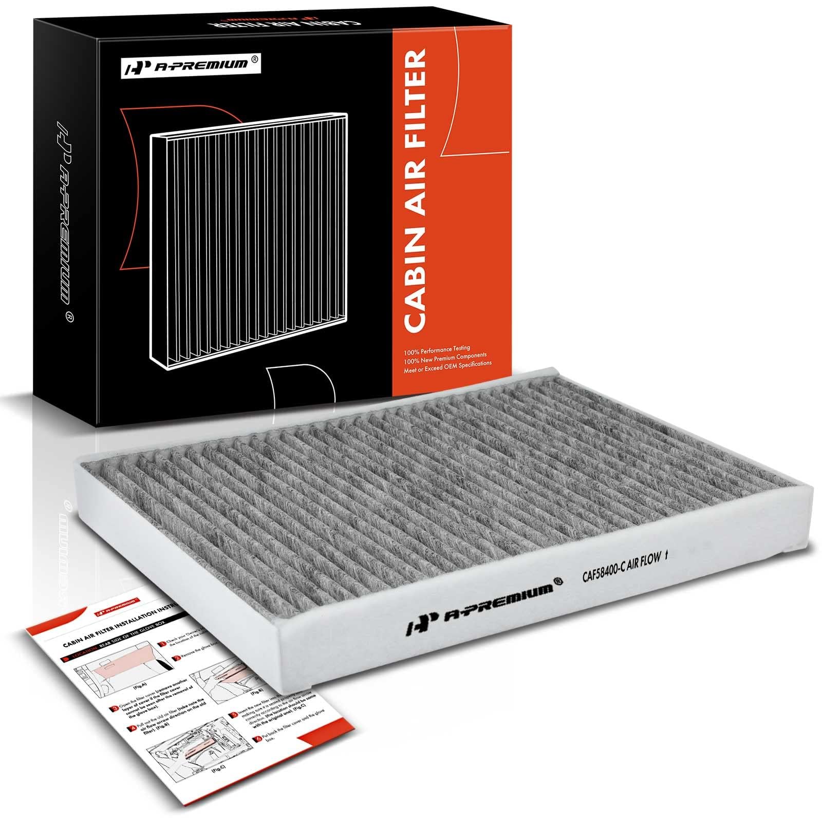A-Premium Cabin Air Filter with Activated Carbon Compatible with Volvo XC60, XC90, S60, S80, V60, V70, XC70, V60 Cross Country &