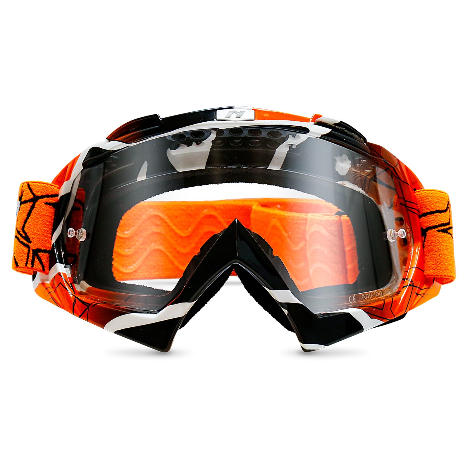 NENKI Dirt Bike Goggles for Women & Men - Adults Motorcycle MX Racing Goggles - Clear Lens