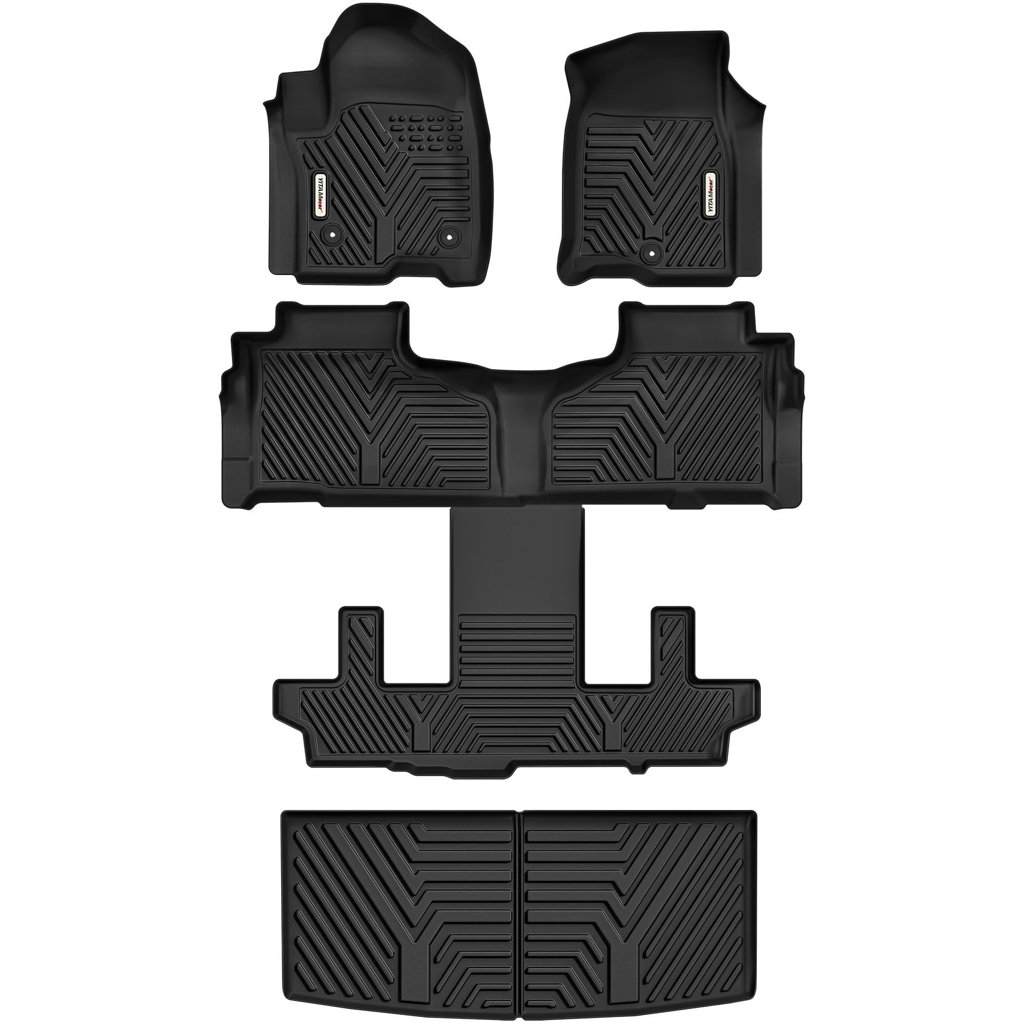 Yitamotor Floor Mats Compatible With Gmc Yukon Chevy Tahoe 2021-2025 7 Seats, All-Weather Tpe Custom Fit Tahoe Accessories (Only