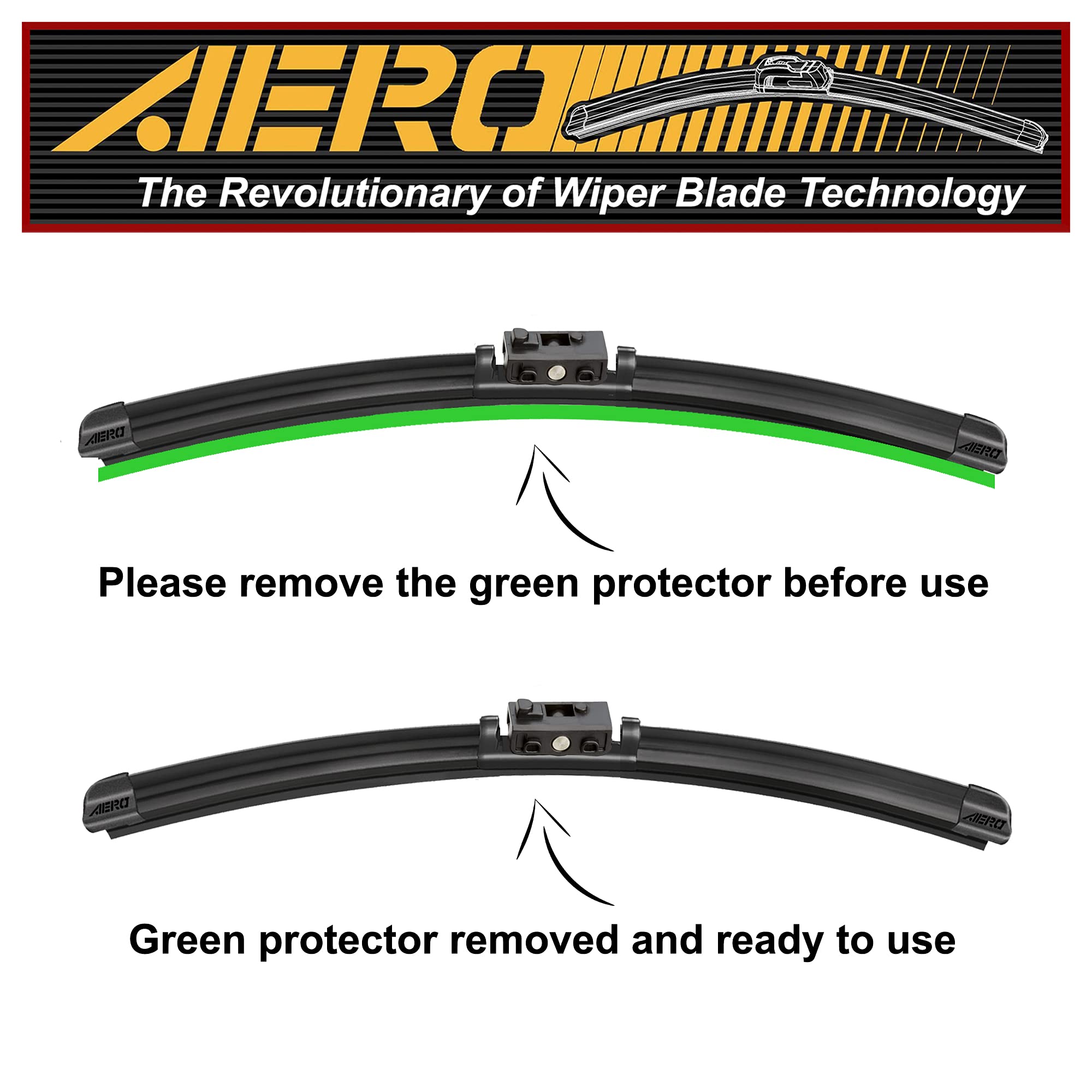Aero Avenger 26''+22'' Premium Windshield Wiper Blades With Extra Rubber Refills Oem Replacement For Mercedes Benz Gle350 Gle450