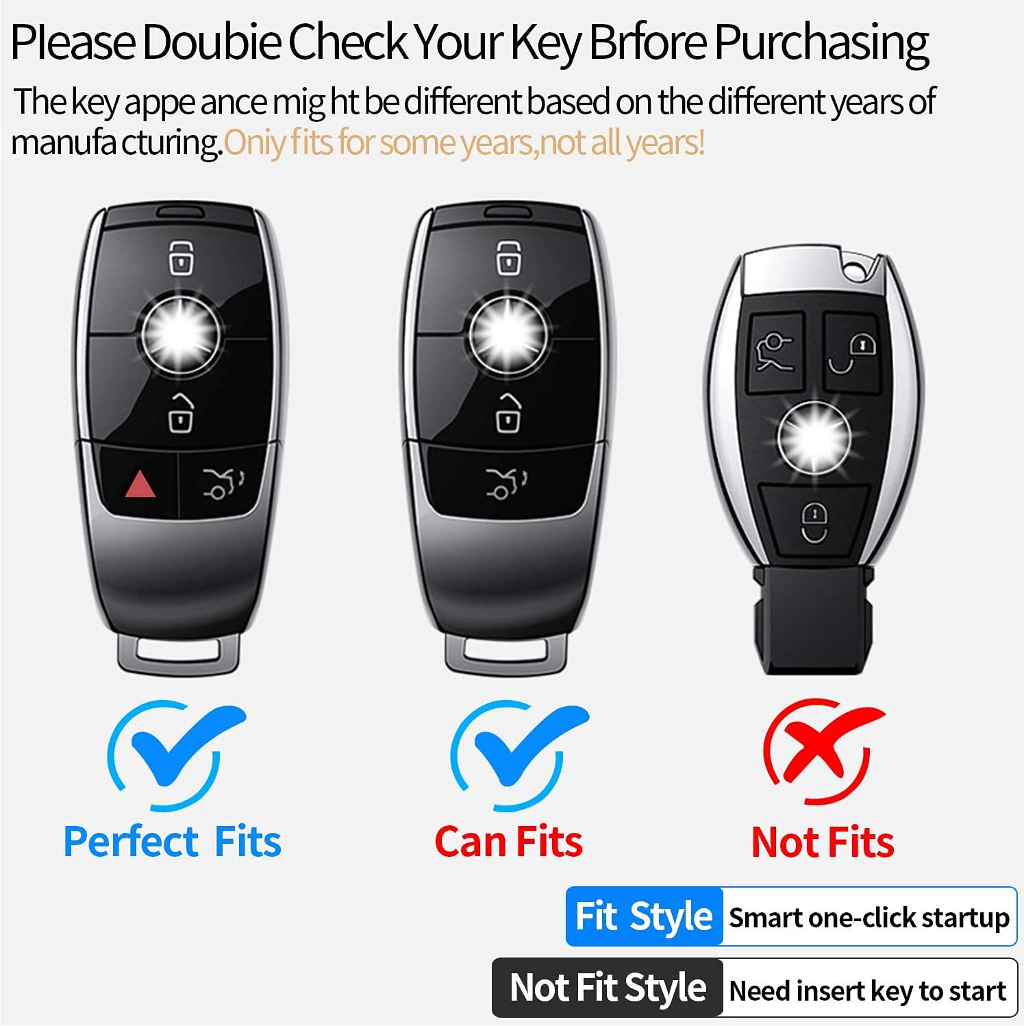 Autophone Compatible With Mercedes Benz Key Fob Cover With Keychain,Soft Tpu 360 Degree Protection Key Case For 2019-2021 A-Class C-Class G-Class 2017-2020 E-Class S-Class (White)