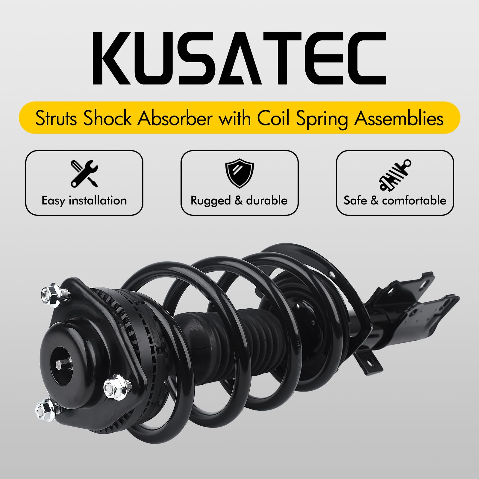 KUSATEC Front Pair Complete Struts Shock Absorber fit for 2009-2019 Dodge Journey, 172510 172509 Struts with Coil Spring Assembl