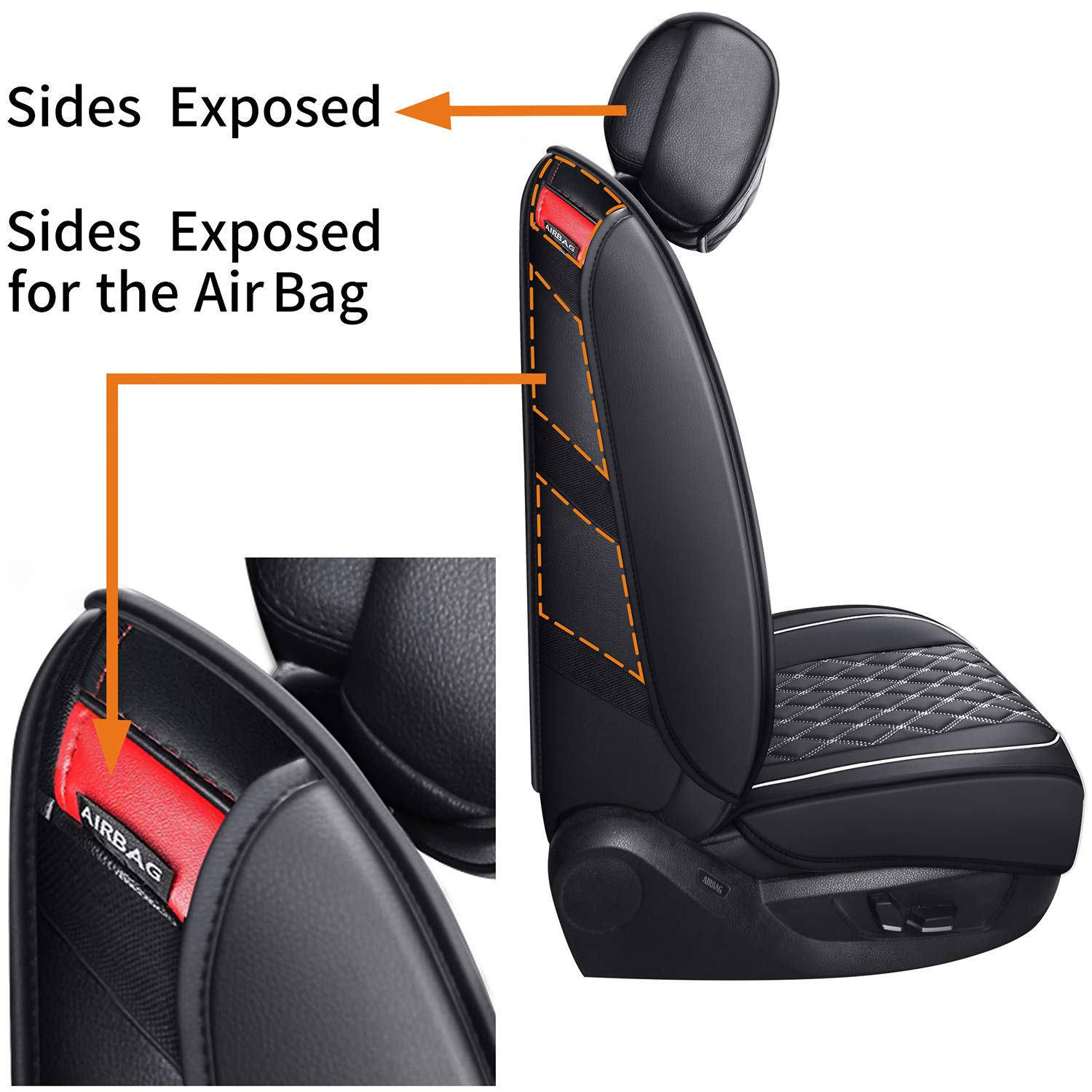 Aierxuan Car Seat Covers Front Set With Waterproof Leather Automotive Vehicle Cushion For Cars Fit For 2009 To 2025 Ford F150 Ca
