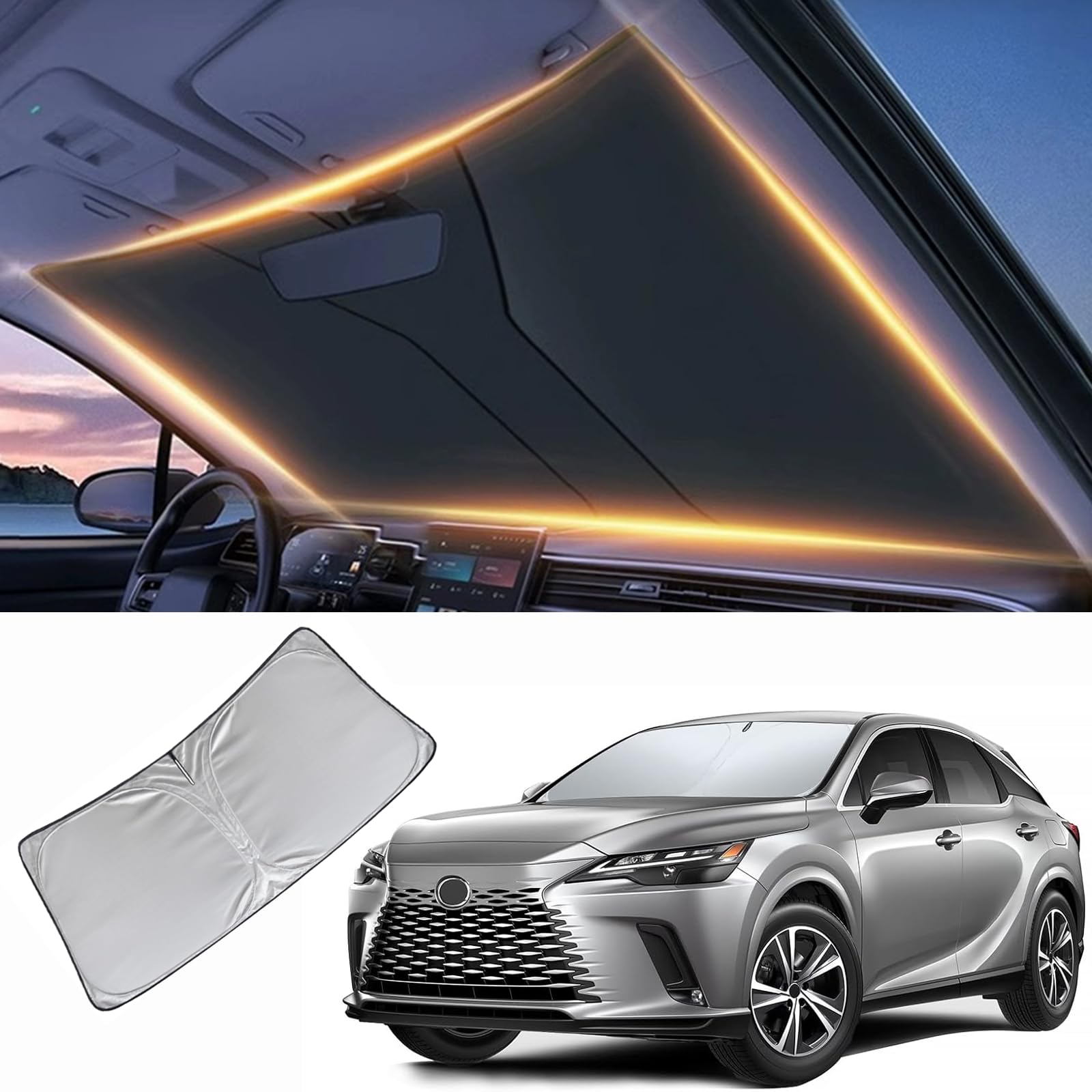 Windshield Sun Shade For Lexus Rx Front Window Shades Cover For 2016-2025 Rx Windshield Sun Visor Protector Car Accessories