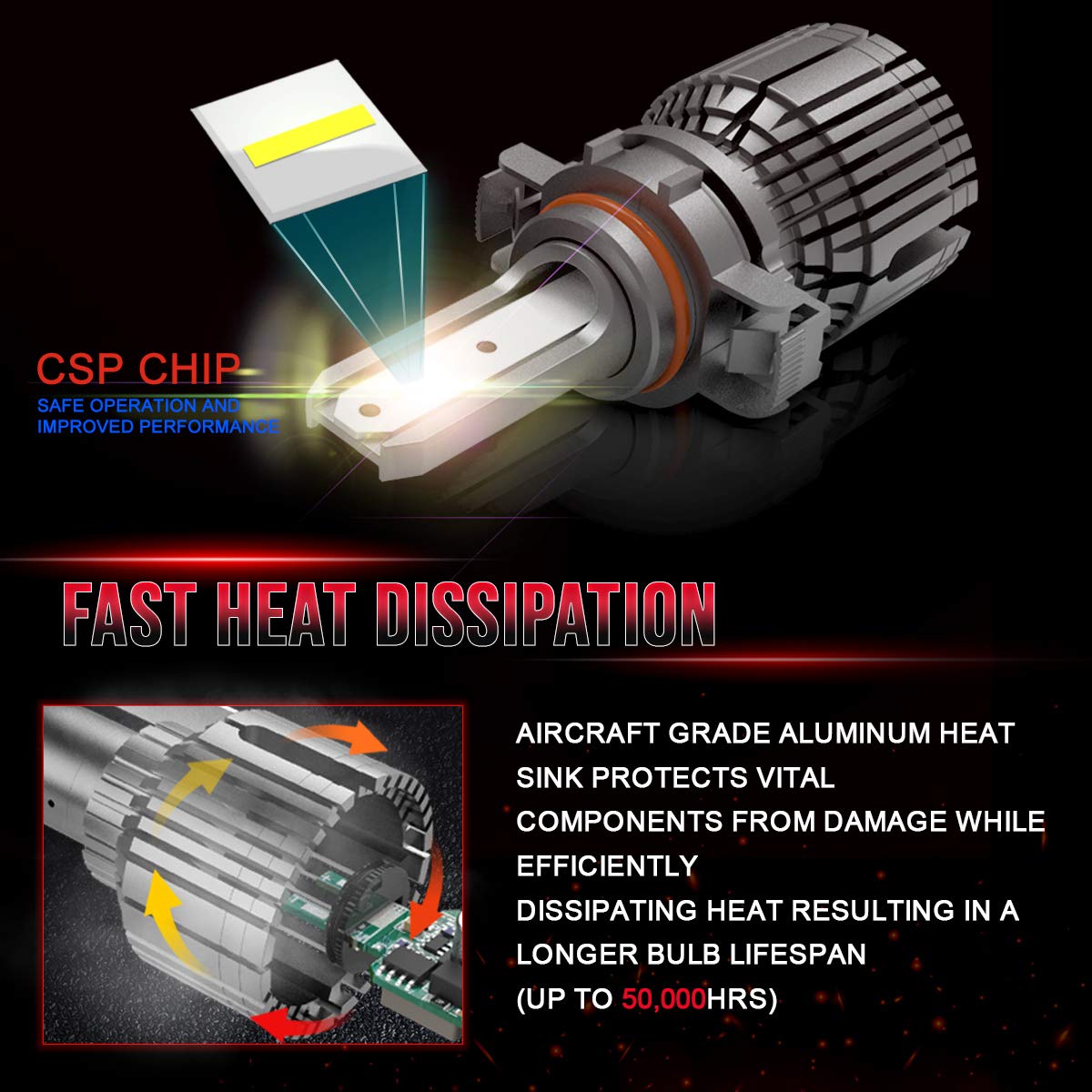 Dna Motoring Hl-Oh-Fm05-Ch-Cl1-Cfs-H13 Black Housing Headlights Replacement Compatible With 05-09 Ford Mustang Pair 10000 Lumens