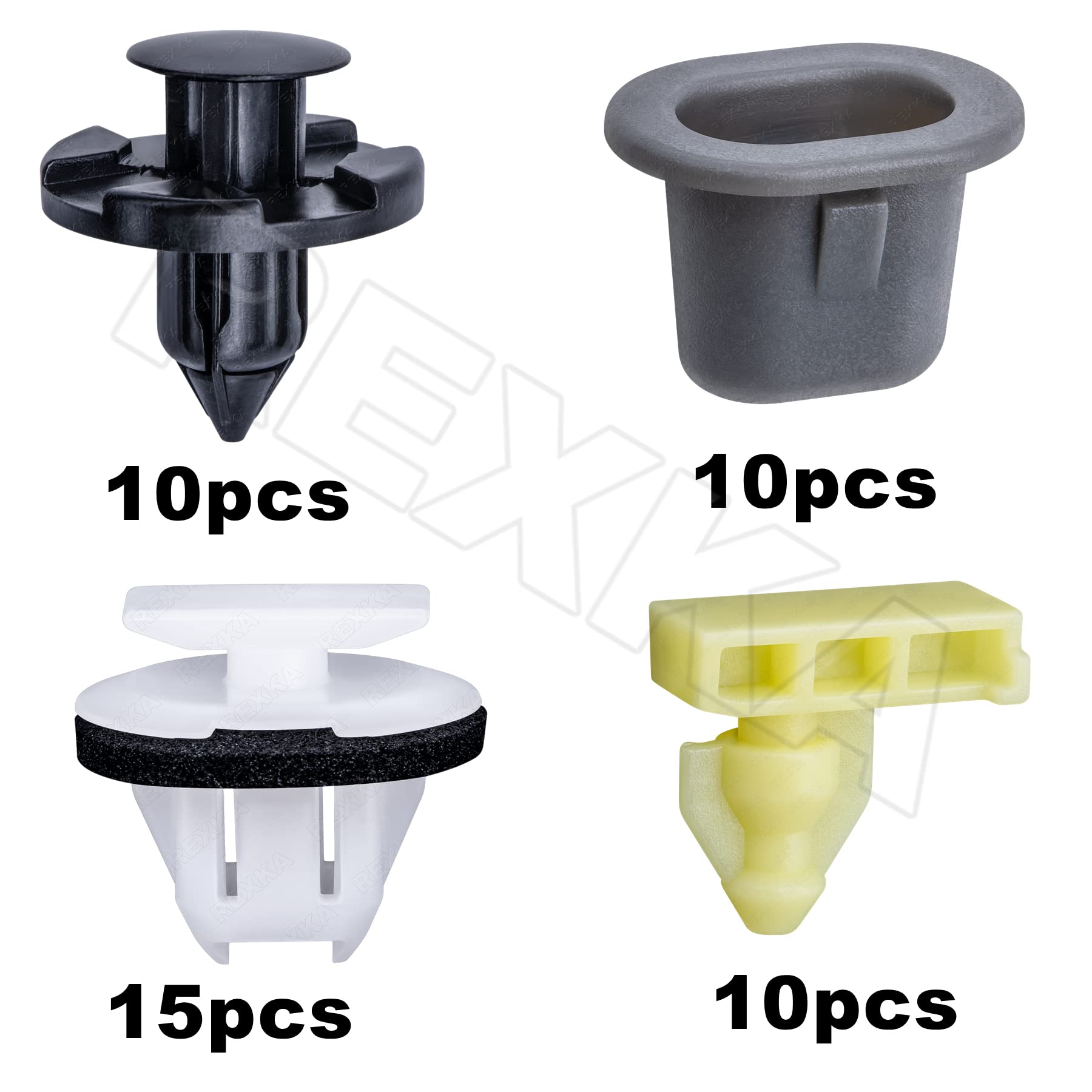 Rexka 45Pcs Wheel Well Opening Moulding Clips Fender Flare Retainer Grommets Kit For Nissan Infiniti Armade Juke Murano Rogue Qx