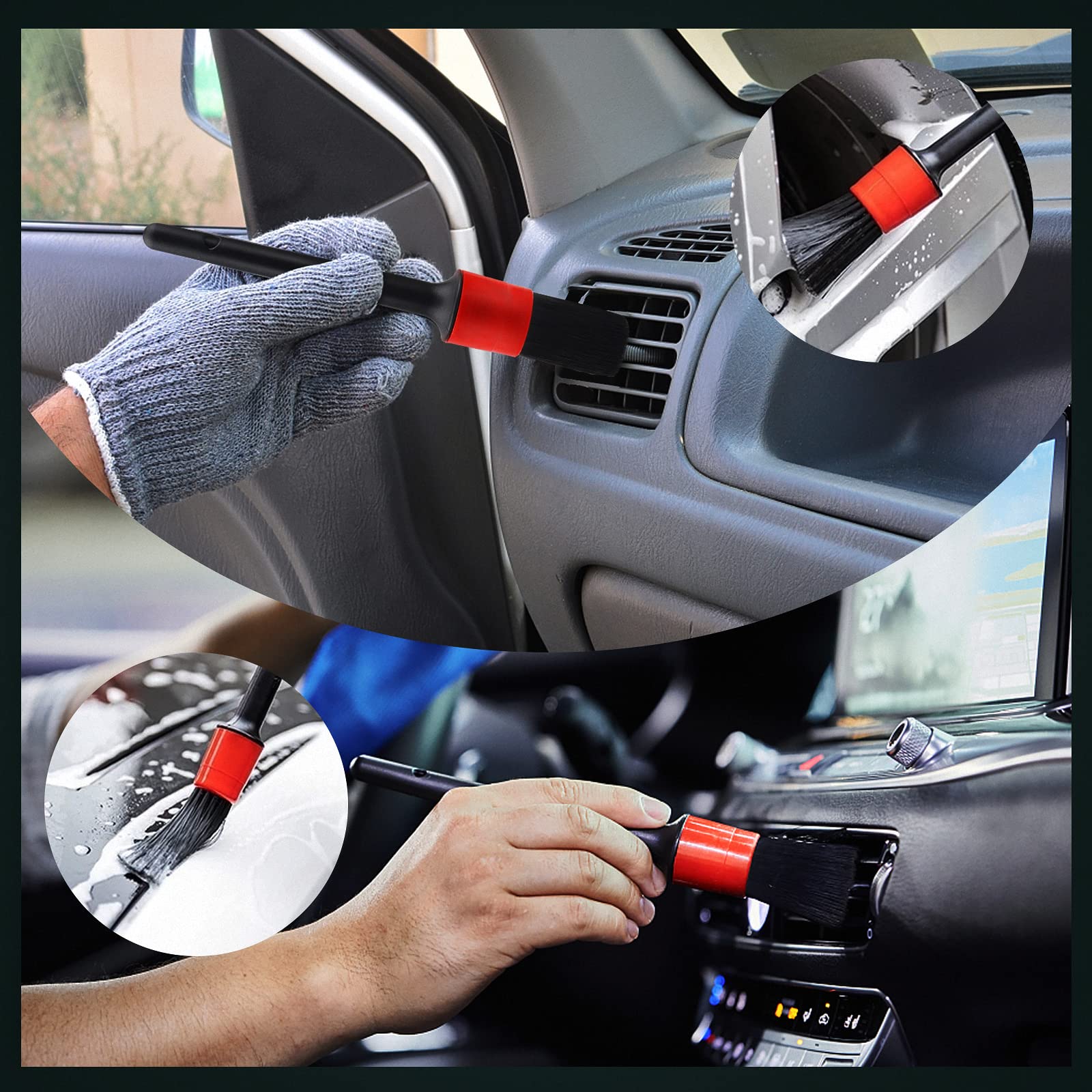 Cprosp High Pressure Car Cleaning Gun Jet Cleaner, Car Interior Cleaner Detailing Wash Gun, Wash Spray Bottle Nozzle With Metal Spinner