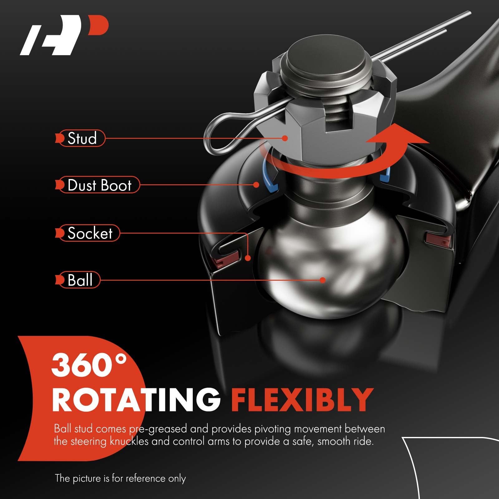 A-Premium Front Left Lower Control Arm, With Ball Joint & Bushing, Compatible With Mazda 3 2010-2013, 3 Sport 2010-2013