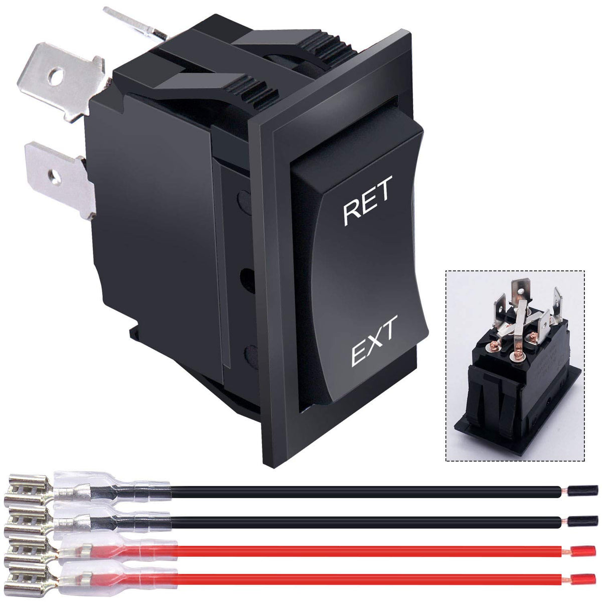 Weideer 12V Reverse Polarity Switch Momentary Power Jack Rocker Switch Dc Motor WBCARB08T77K2YY