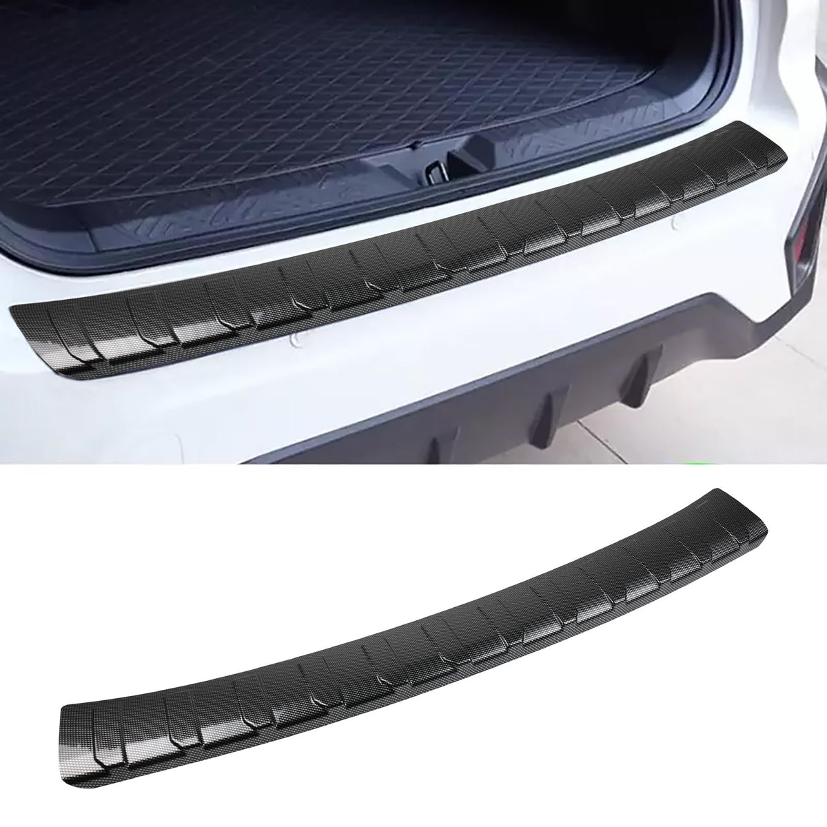 Hugeek Car Rear Bumper Protector fit for 2015-2020 Subaru Outback Accessories Back Trunk Door Sill Cover Scuff Plate Strip Guard