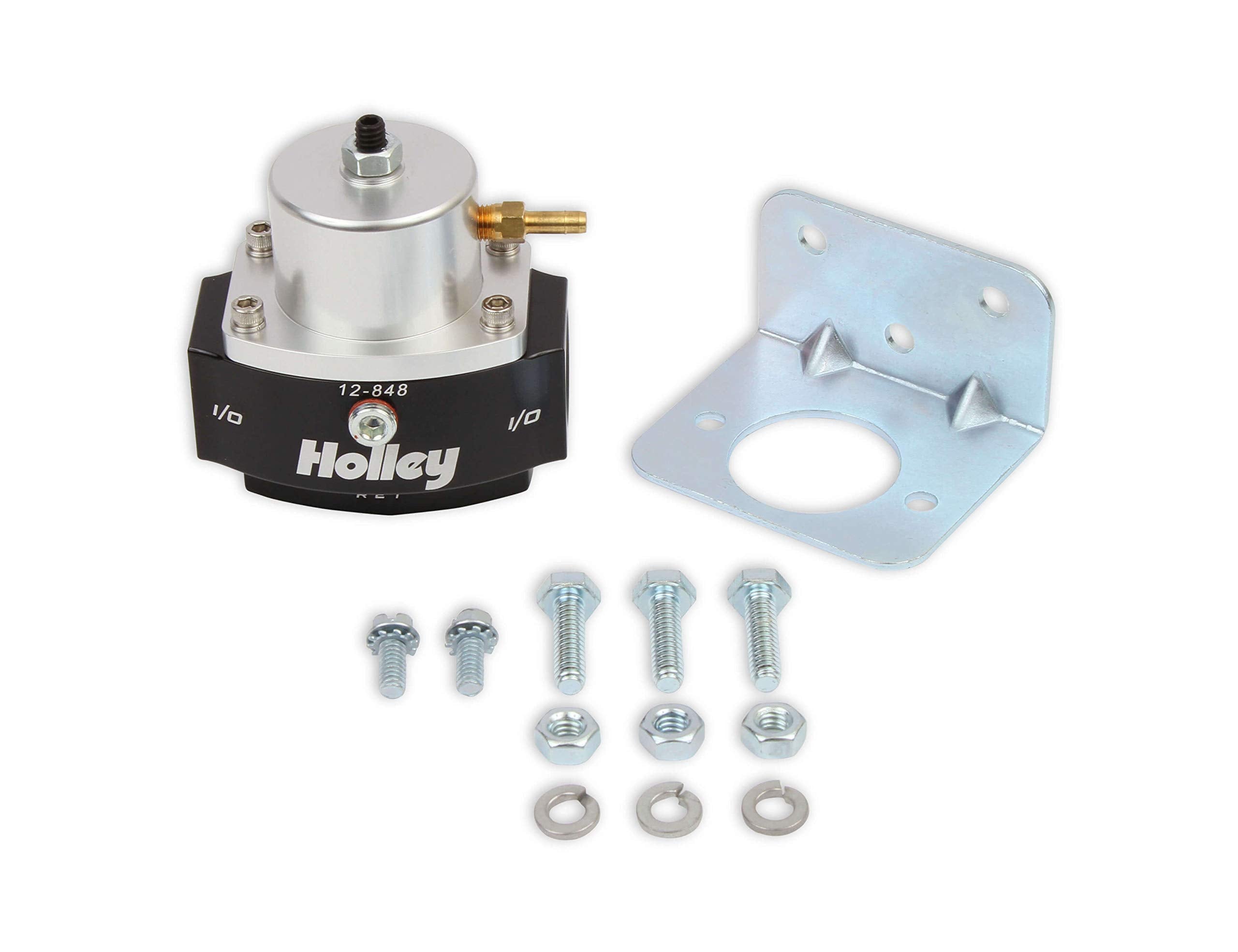Holley 12-848 10An Inlet / Outlet 8An Return 40-70 Psi Billet Fuel Pressure Regulator, Black Anodized