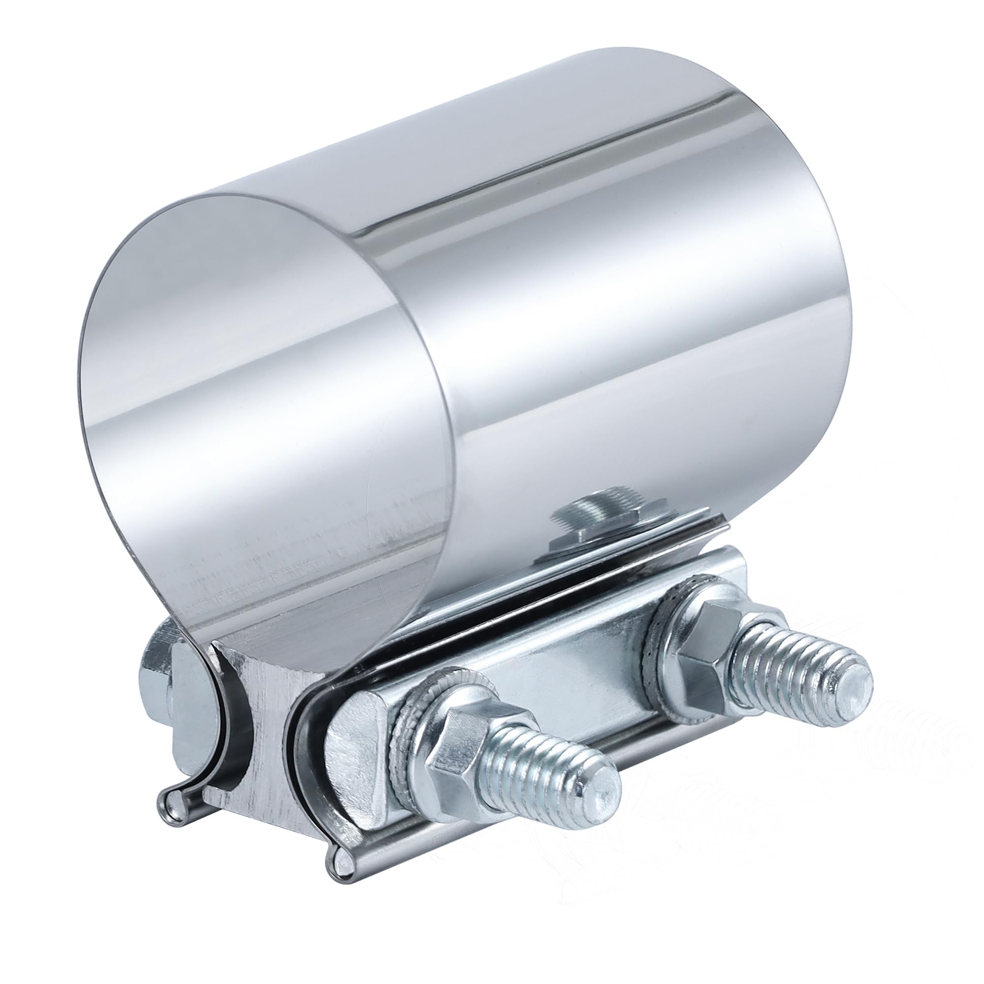 Vitonsbay 1.75 Inch Exhaust Clamp,1 3/4 In Butt Joint Exhaust Muffler Pipe Band Clamp Sleeve Coupler Stainless Steel