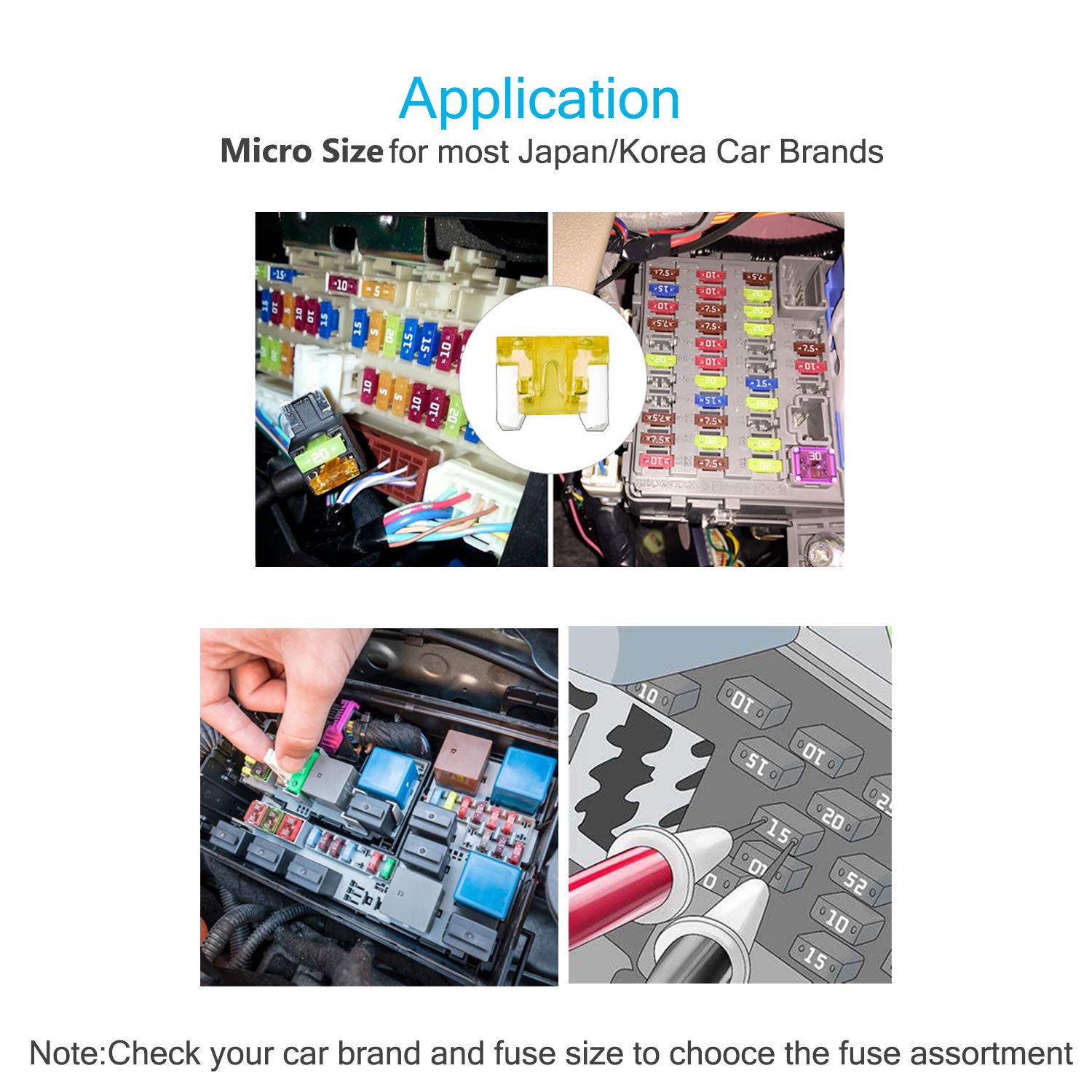 Chanzon 10Pcs 25A Low Profile Mini Micro Blade Fuse 25 Amp 32V Fast Blow Fuses for Automotive Car Truck Vehicle SUV