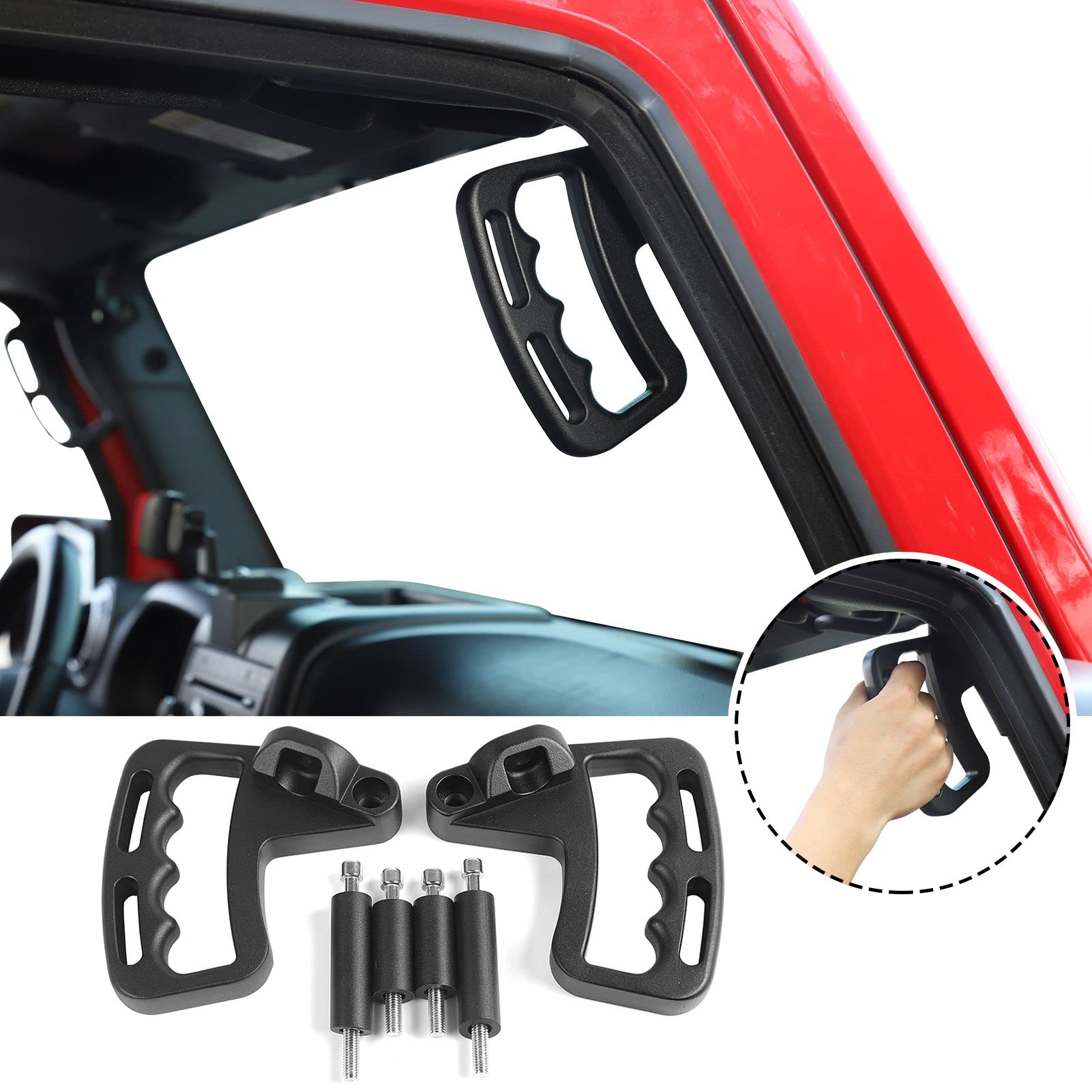 Front & Rear Aluminum Grab Handles Grip Handle Grab Bars For Jeep Wrangler Jk Jku Sports Sahara Freedom Rubicon X & Unlimited X