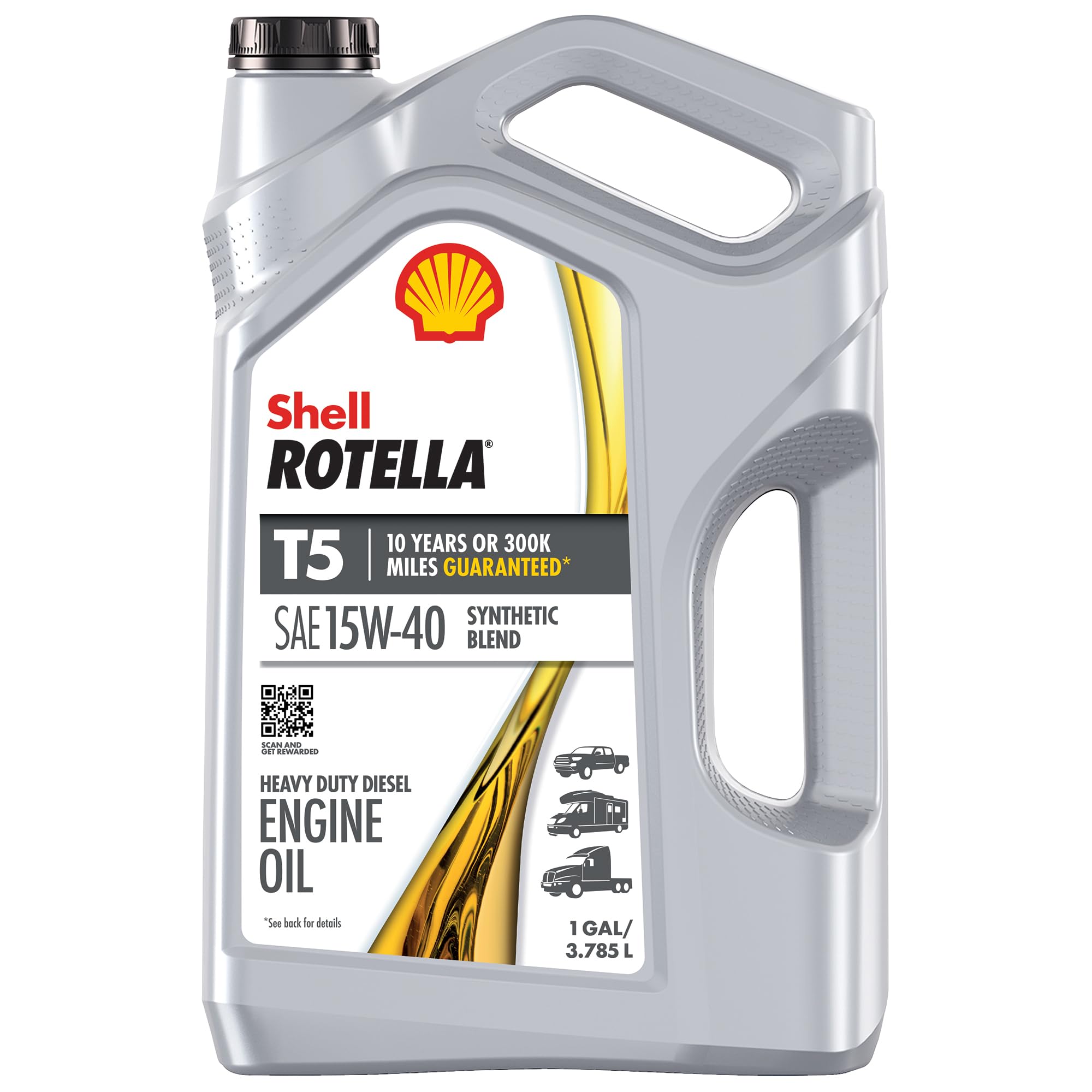 Shell Rotella T5 Synthetic Blend 15W40 Diesel Motor Oil (1Gallon, SinglePack)