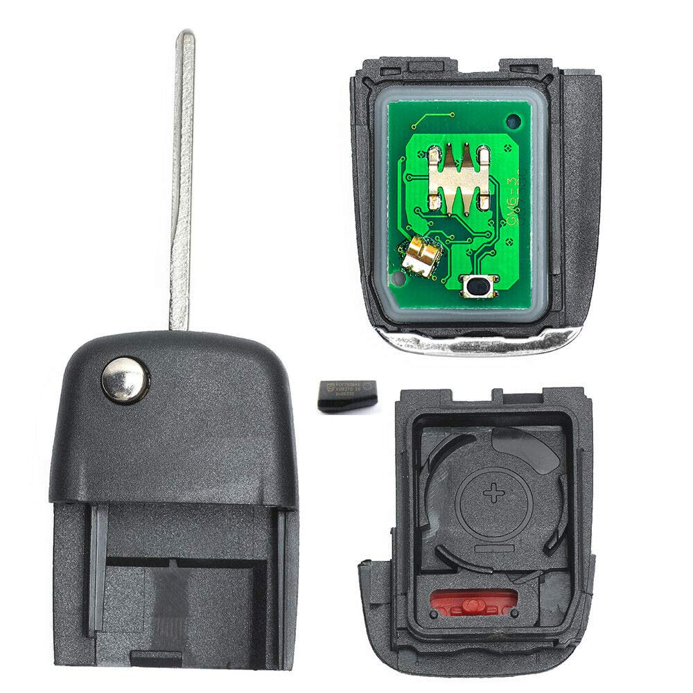 Beefunny Replacement Flip Folding Remote Car Key Fob 315Mhz Can Id46 Chip 5 Button For Pontiac G8 Fcc Id: 0Uc6000083 (1)