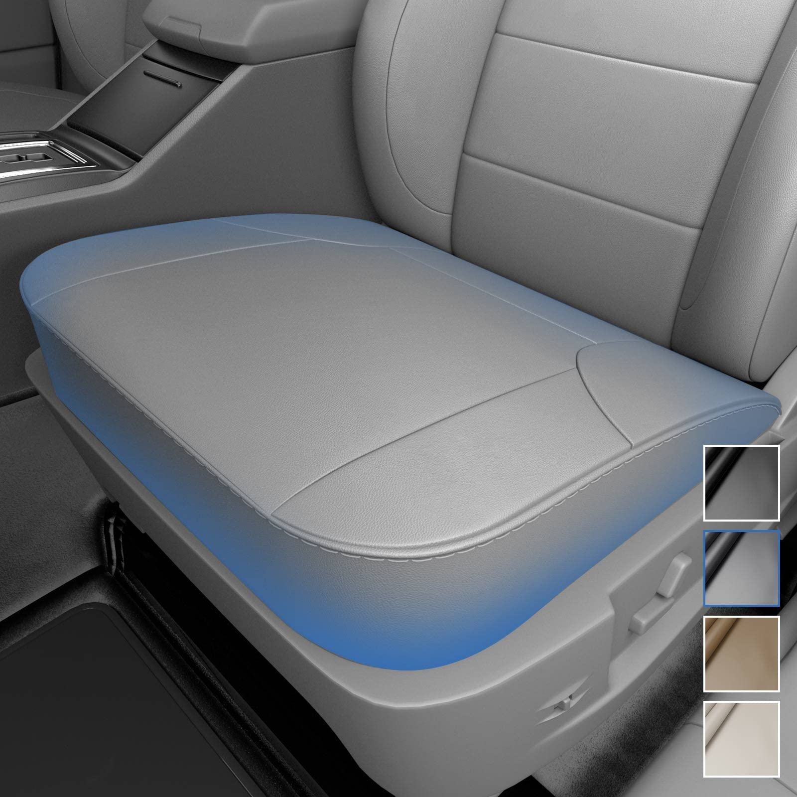 A-Premium Med Gray Leather Car Seat Cover Protector for Front Left Seat Bottoms Compatible with Toyota 4Runner 2003 2004 2005 2006 2007 2008 2009 7107235200B3