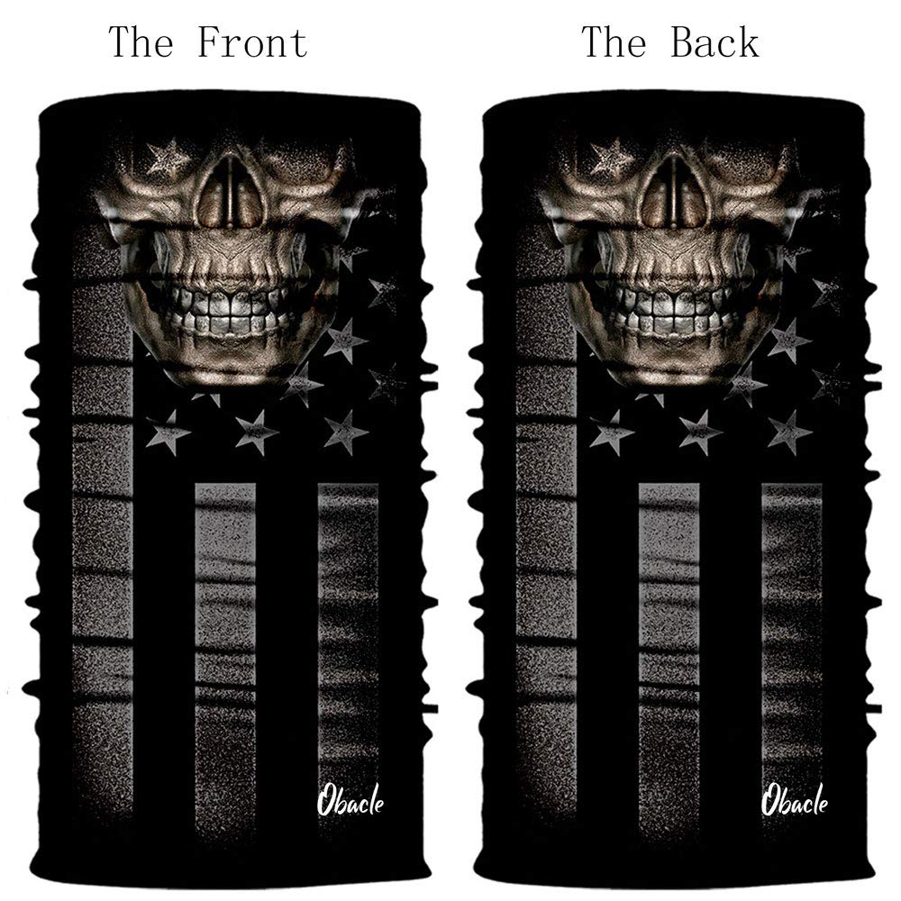 Obacle Skull Face Mask Half for Dust Wind UV Sun Protection Seamless 3D Tube Mask Bandana for Men Women Thin Breathable Skeleton