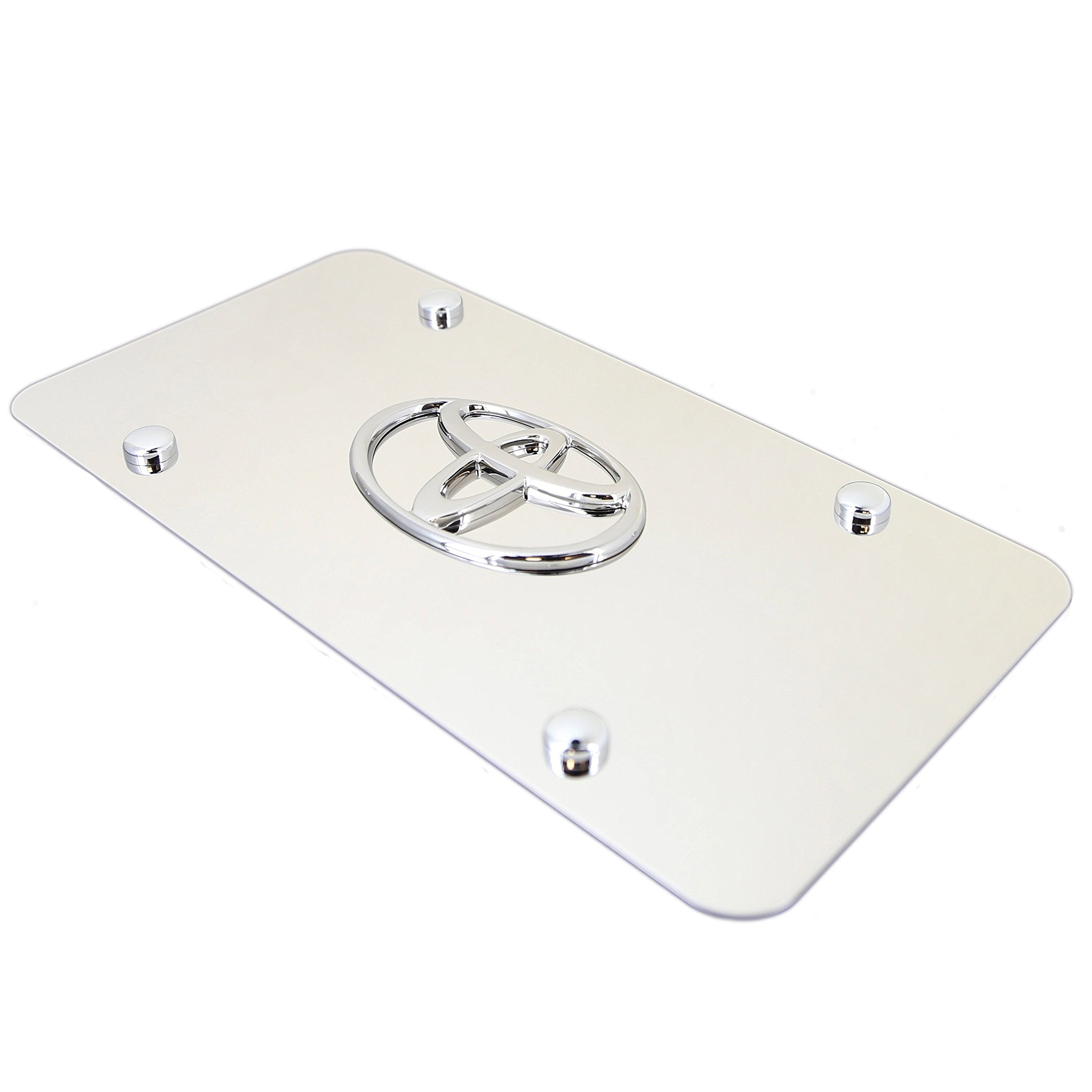 Au-Tomotive Gold, Inc. Officially Licensed Chrome Logo On Chrome License Plate For Toyota