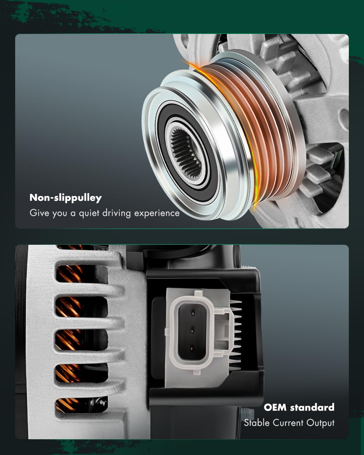 SCITOO Alternator Fits for Volvo C70 2006, S40 V50 2005-2006, 2.4L 2.5L - 12V 150Amp CW 5-Groove Pulley, Replace OE 11054 AND039