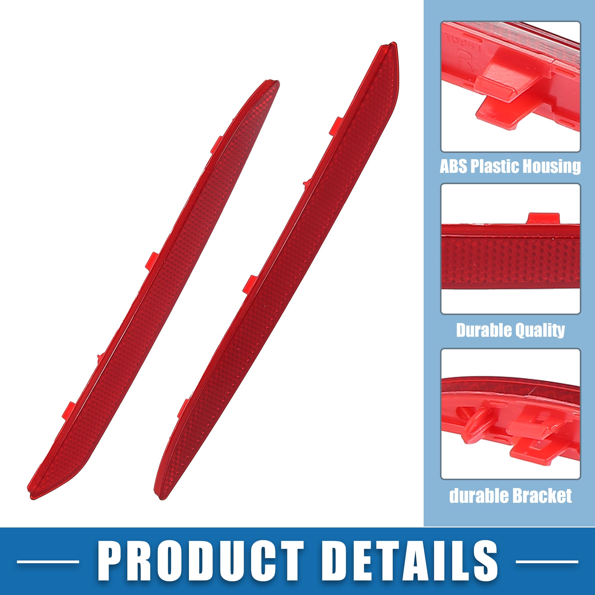 A Absopro Rear Bumper Reflector Light 2228200774 For Mercedes-Benz W166 C292 Gle & Amg 2016-2019 Pc Abs Red