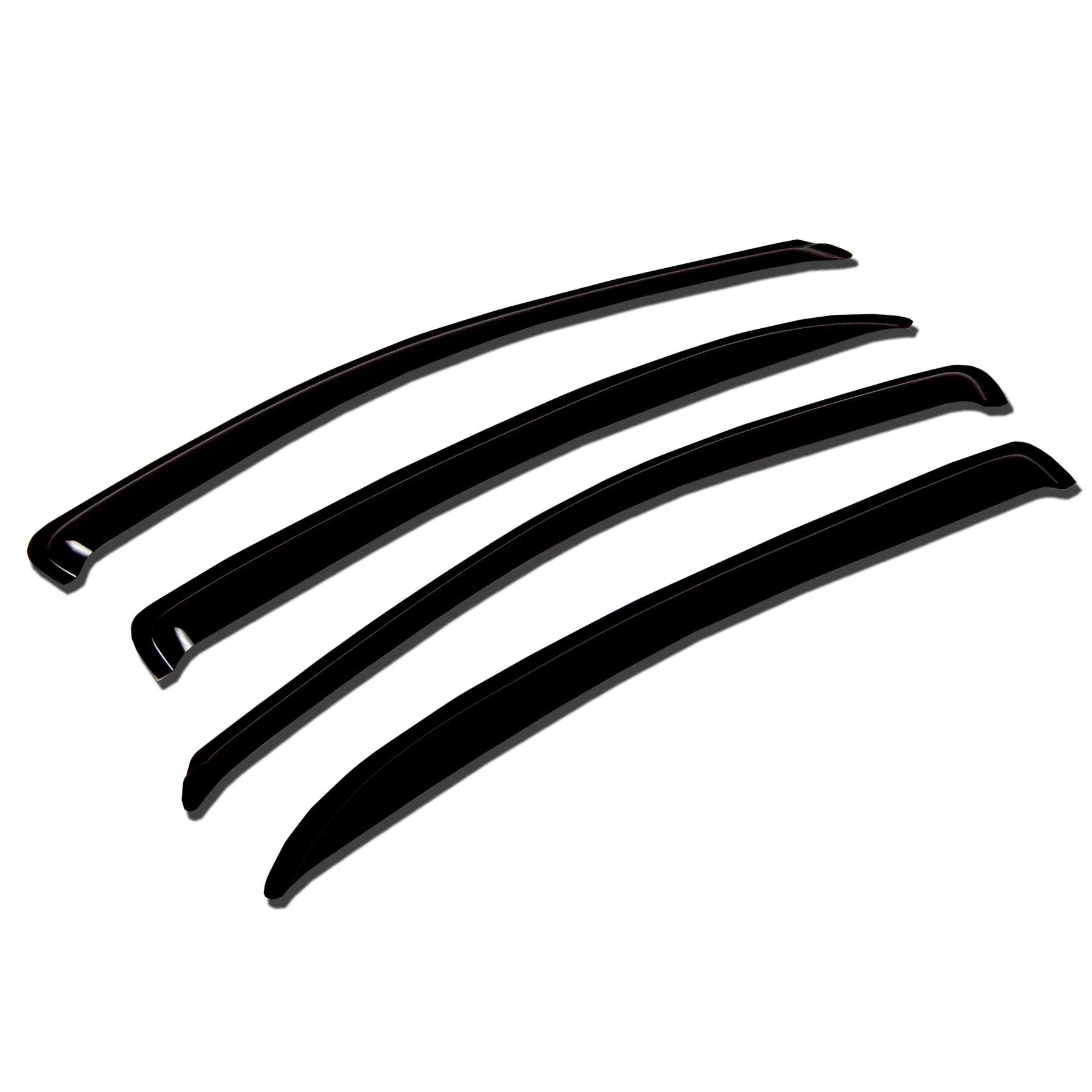 TuningPros WV-735 Window Visor Deflector Rain Guard Dark Smoke 4-pc Set