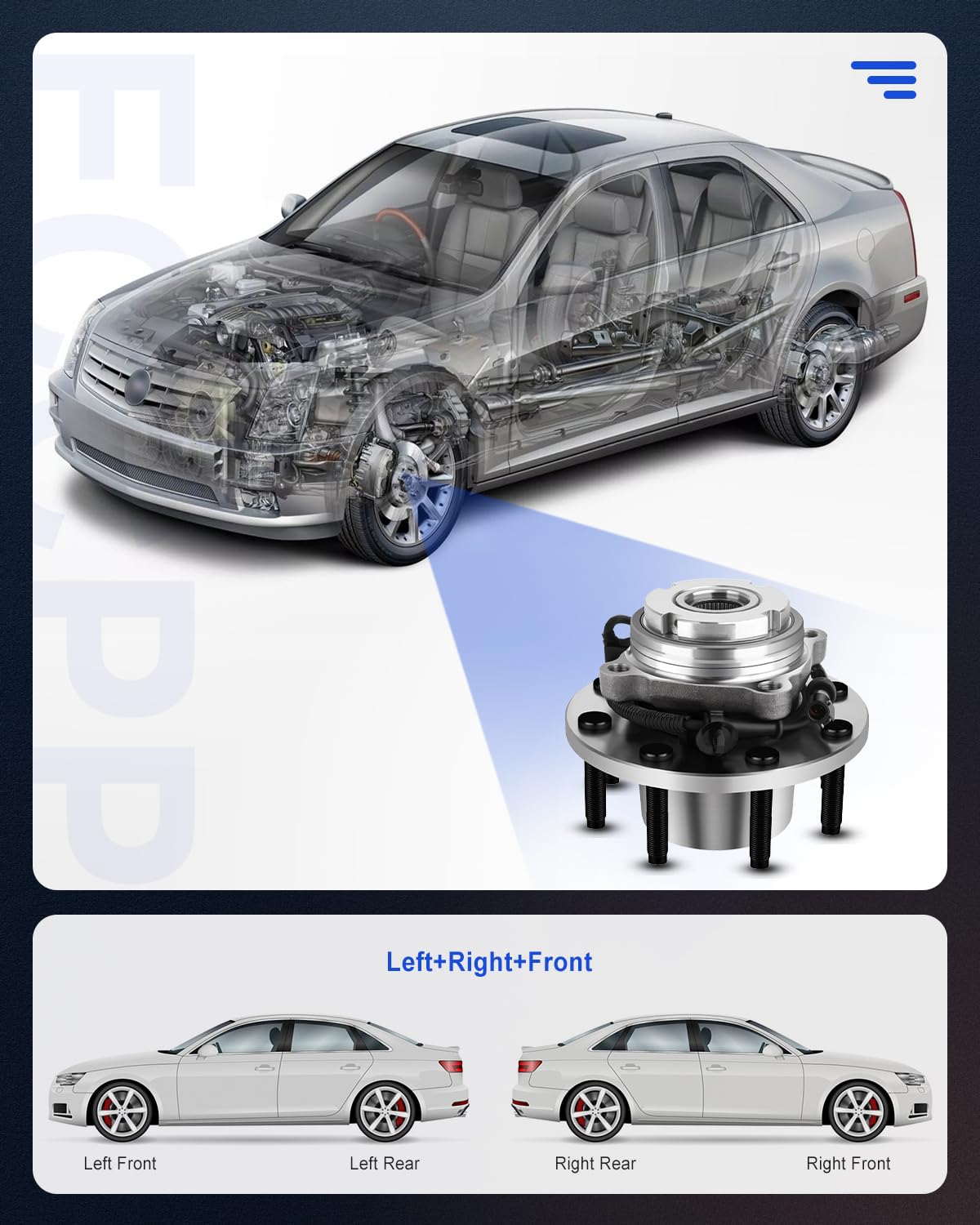 ECCPP Front 8 Lugs Wheel Bearing and Hub Assembly For 2000-2002 For Ford Excursion 1999-2004 For Ford F-250 Super Duty 1999-2004