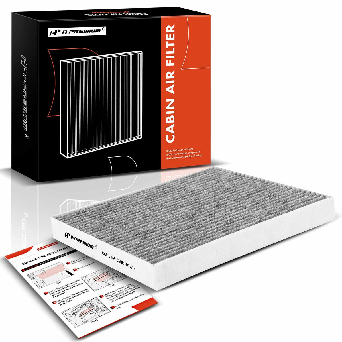 A-Premium Cabin Air Filter with Activated Carbon Compatible with Hyundai Sonata 2016-2019 & Kia Optima 2016-2020 Replace# 97133C
